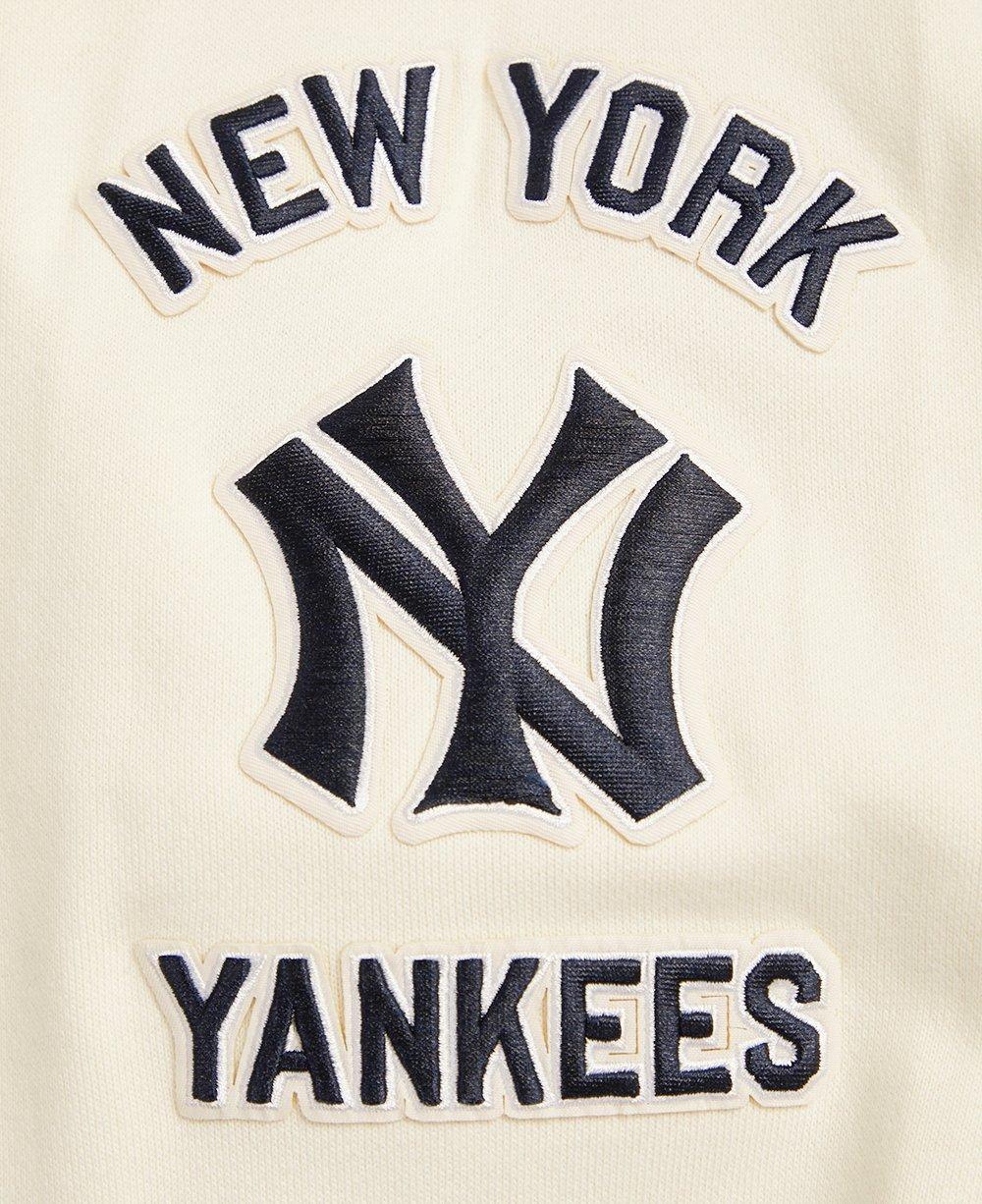 Pro Standard Men's MLB New York Yankees Retro Classic Fleece Pullover Hoodie -Eggshell/Navy - EGGSHELL/NAVY Thumbnail View 7
