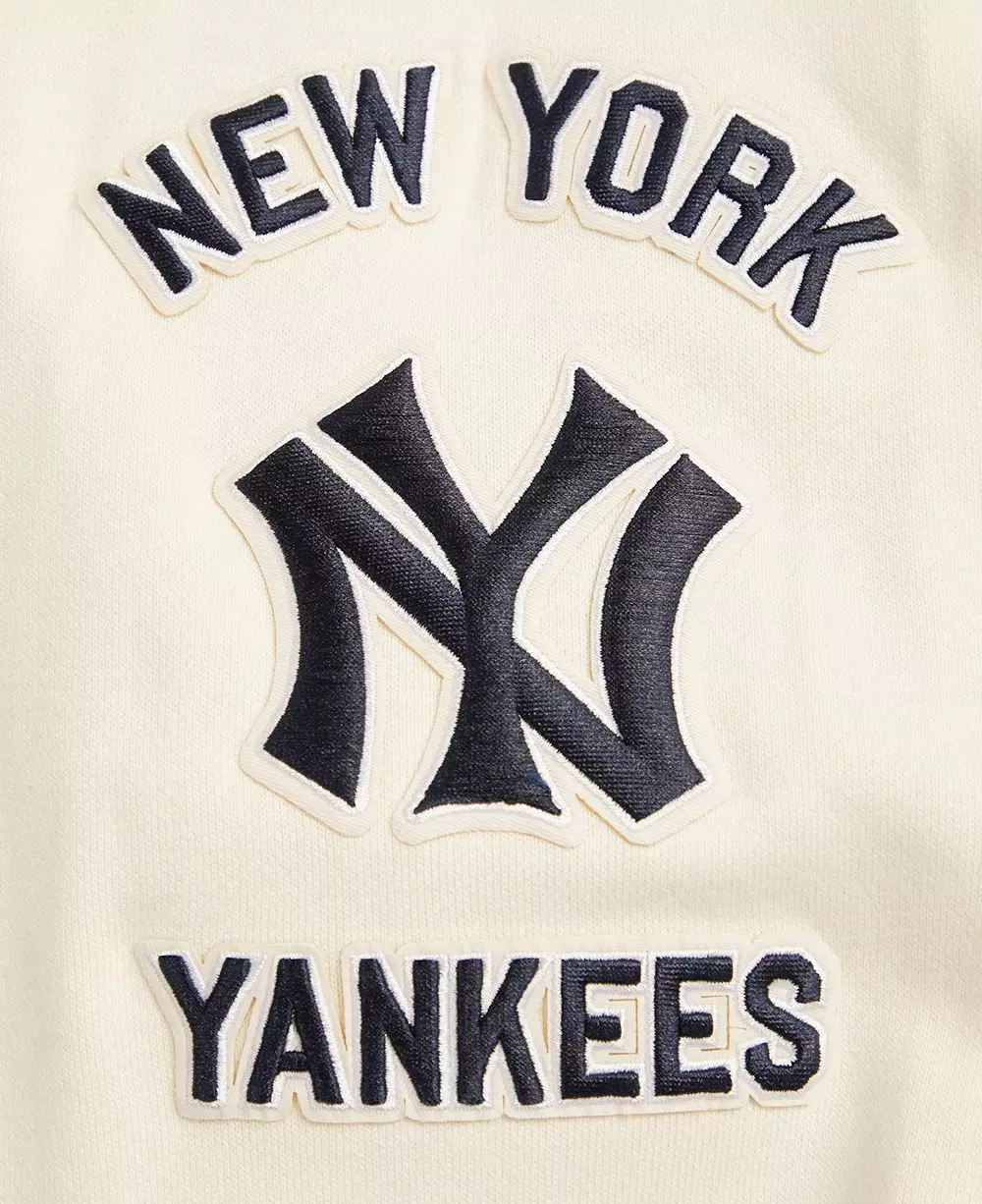 Pro Standard Men's MLB New York Yankees Retro Classic Fleece Pullover Hoodie -Eggshell/Navy - EGGSHELL/NAVY