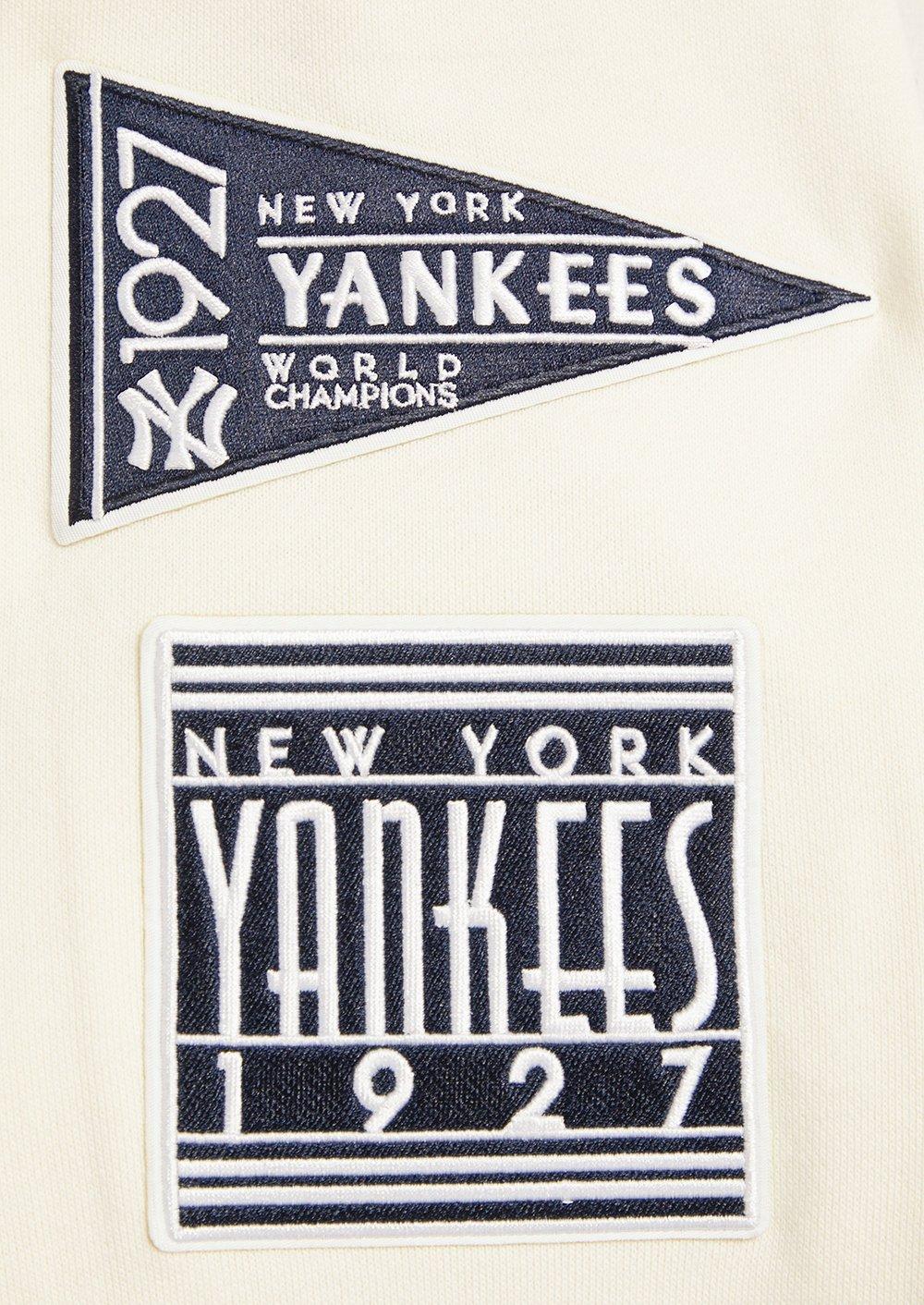 Pro Standard Men's MLB New York Yankees Retro Classic Fleece Pullover Hoodie -Eggshell/Navy - EGGSHELL/NAVY Thumbnail View 8