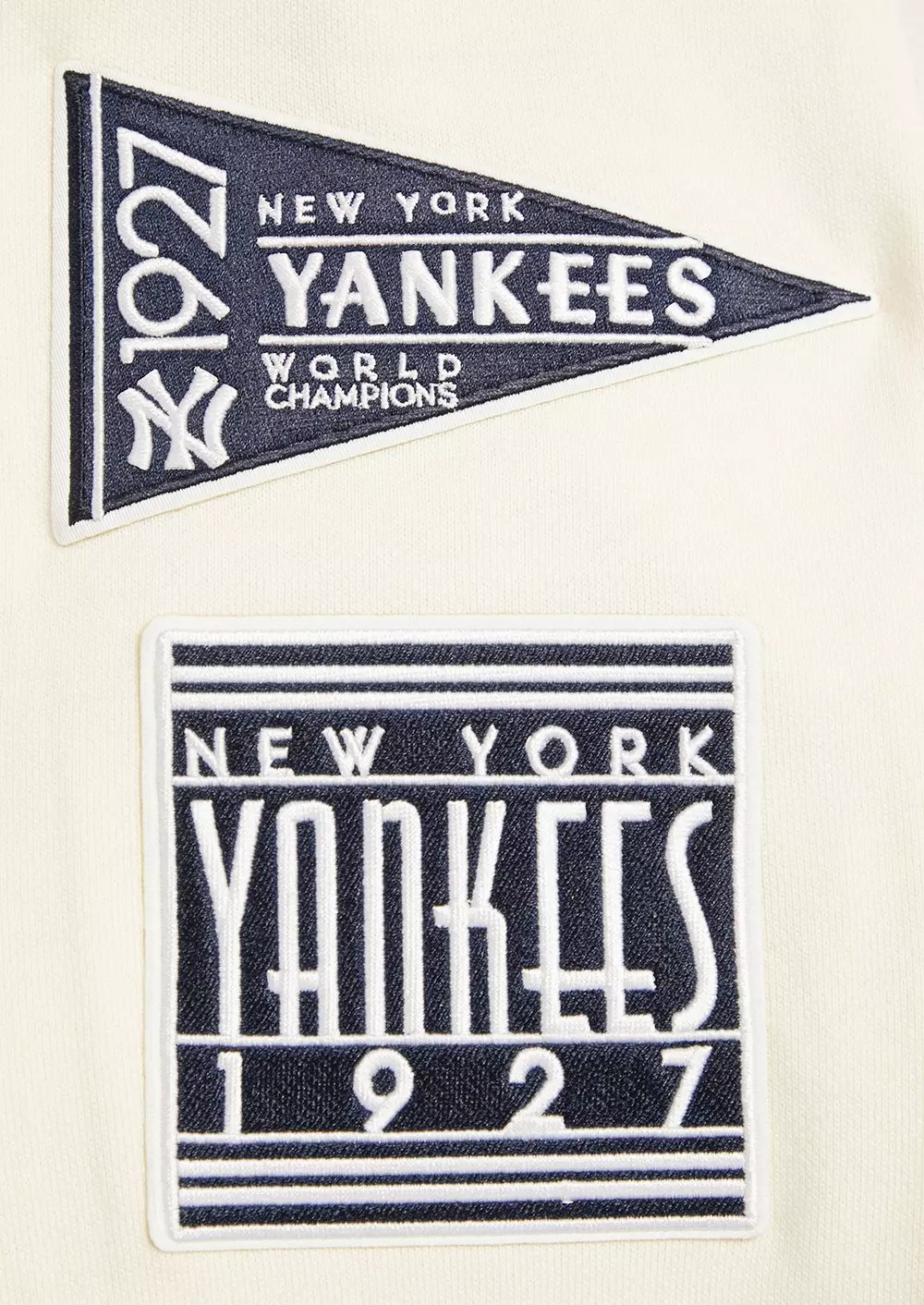 Pro Standard Men's MLB New York Yankees Retro Classic Fleece Pullover Hoodie -Eggshell/Navy - EGGSHELL/NAVY