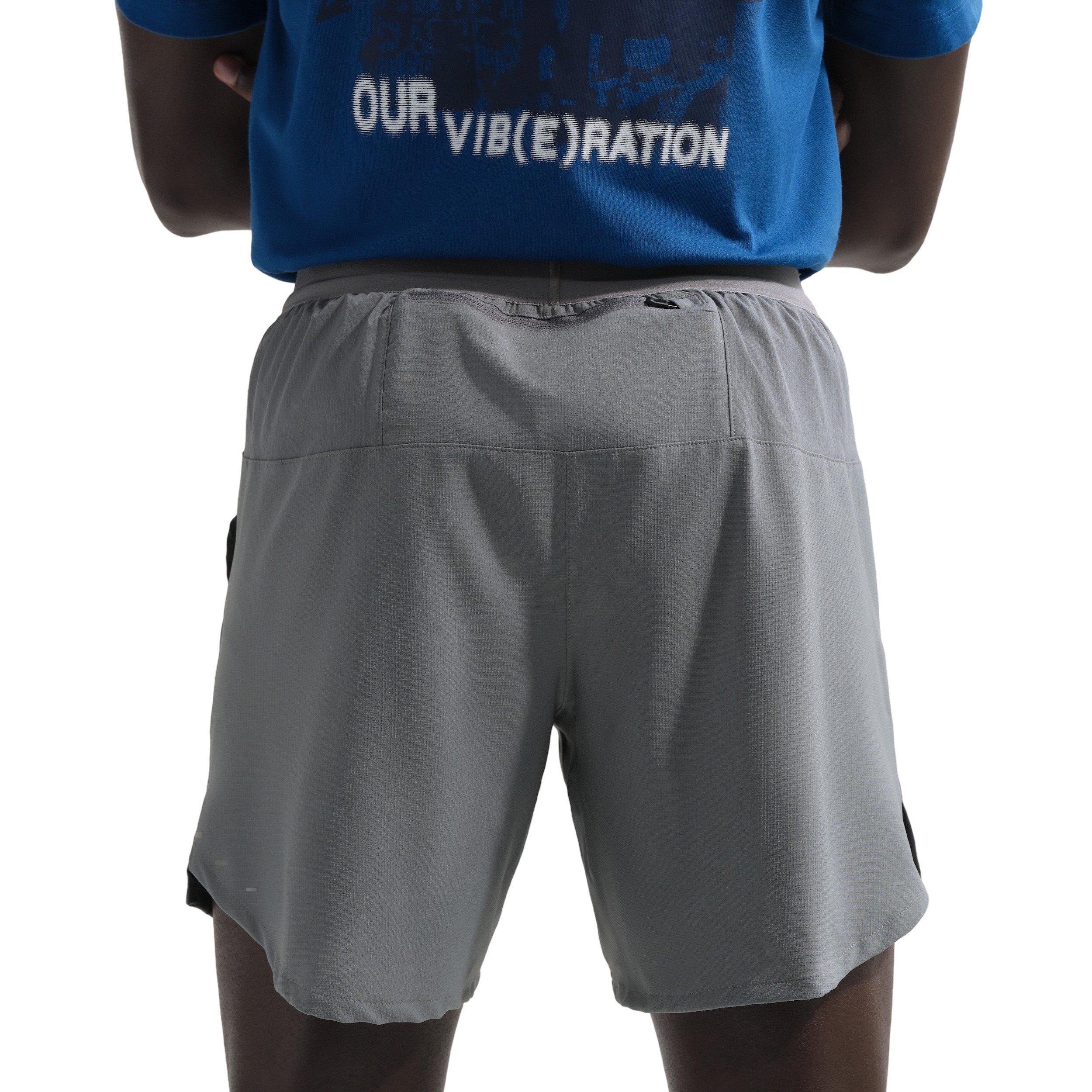 Nike Men's Stride Dri-FIT 7" Brief-Lined Running Shorts - Black - GREY Thumbnail View 2