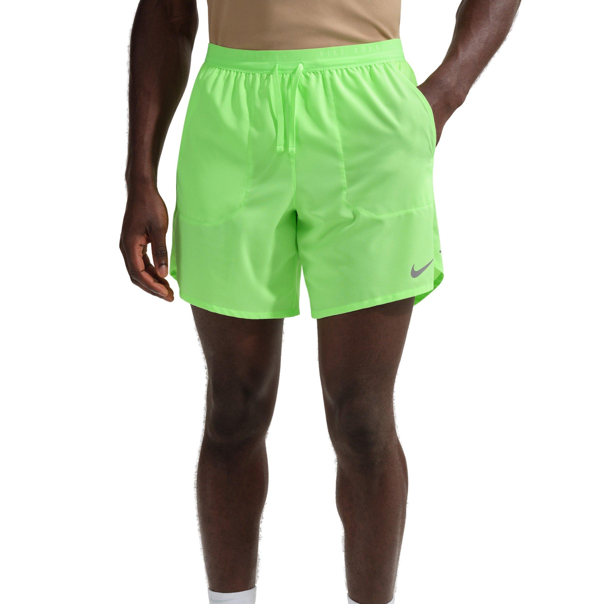 Nike Men's Stride Dri-FIT 7" brief-Lined Running Shorts - LIME GREEN Thumbnail View 1