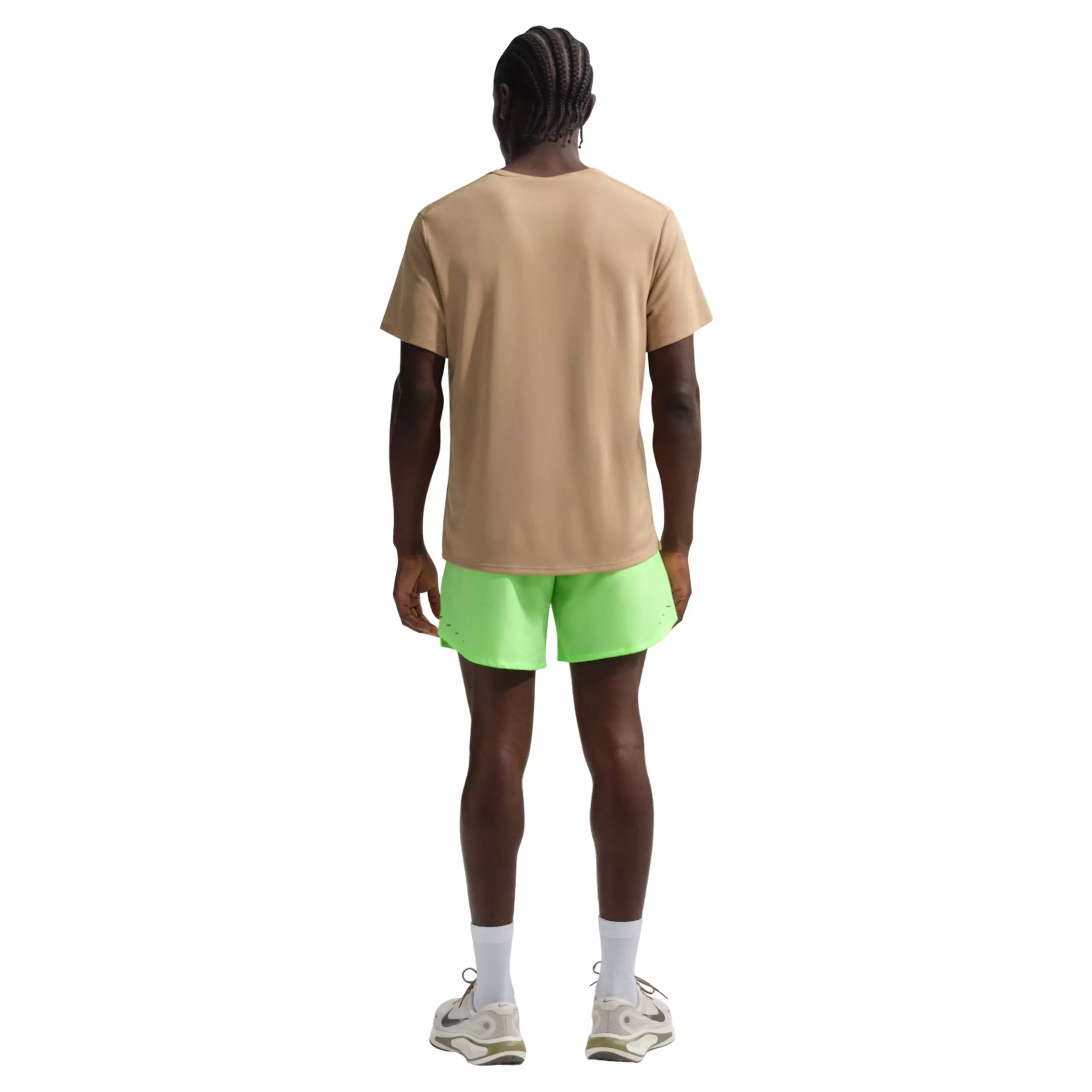 Nike Men's Stride Dri-FIT 7" Brief-Lined Running Shorts - Black - LIME GREEN