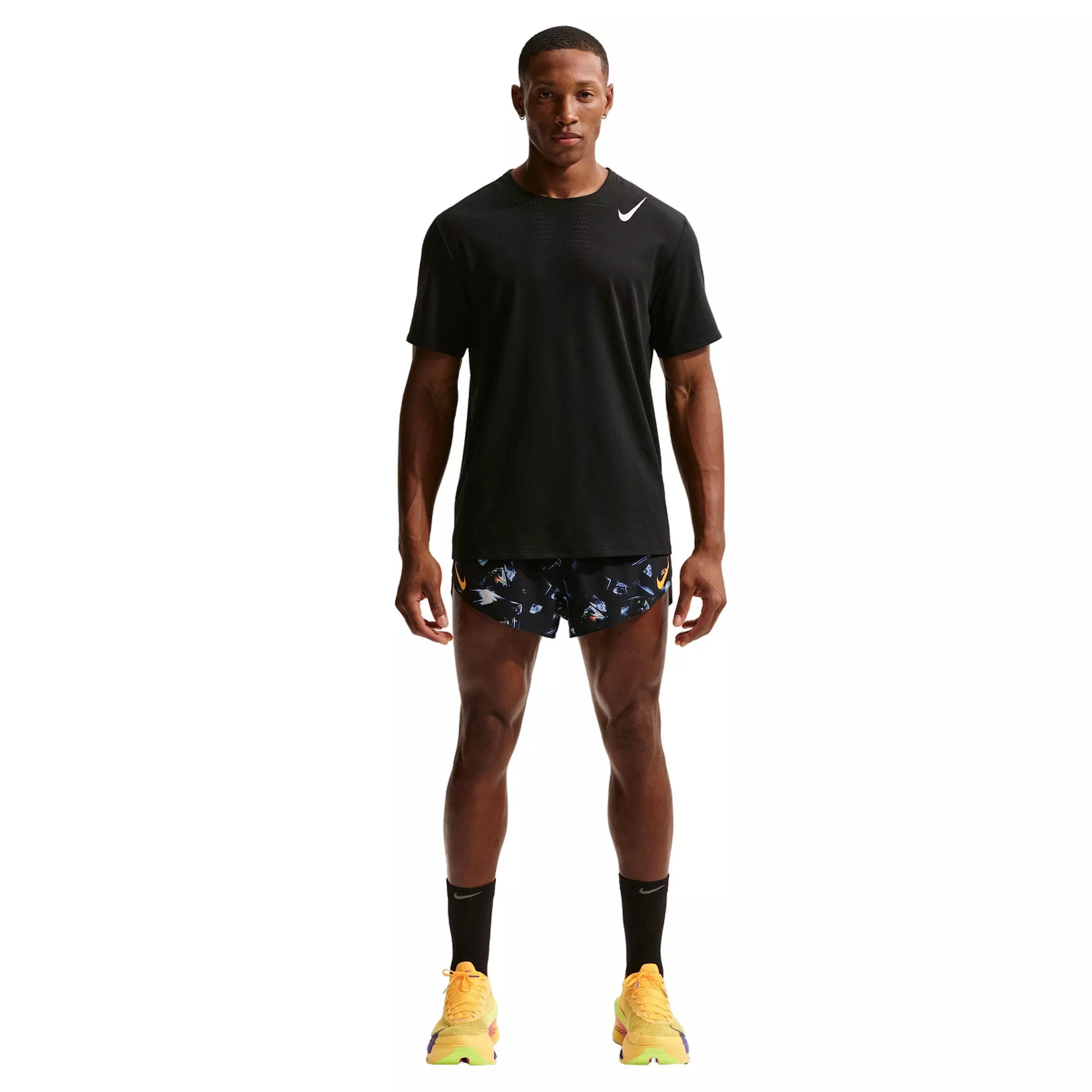 Nike Men's AeroSwift Dri-FIT 2" AOP Shorts - Black - BLACK