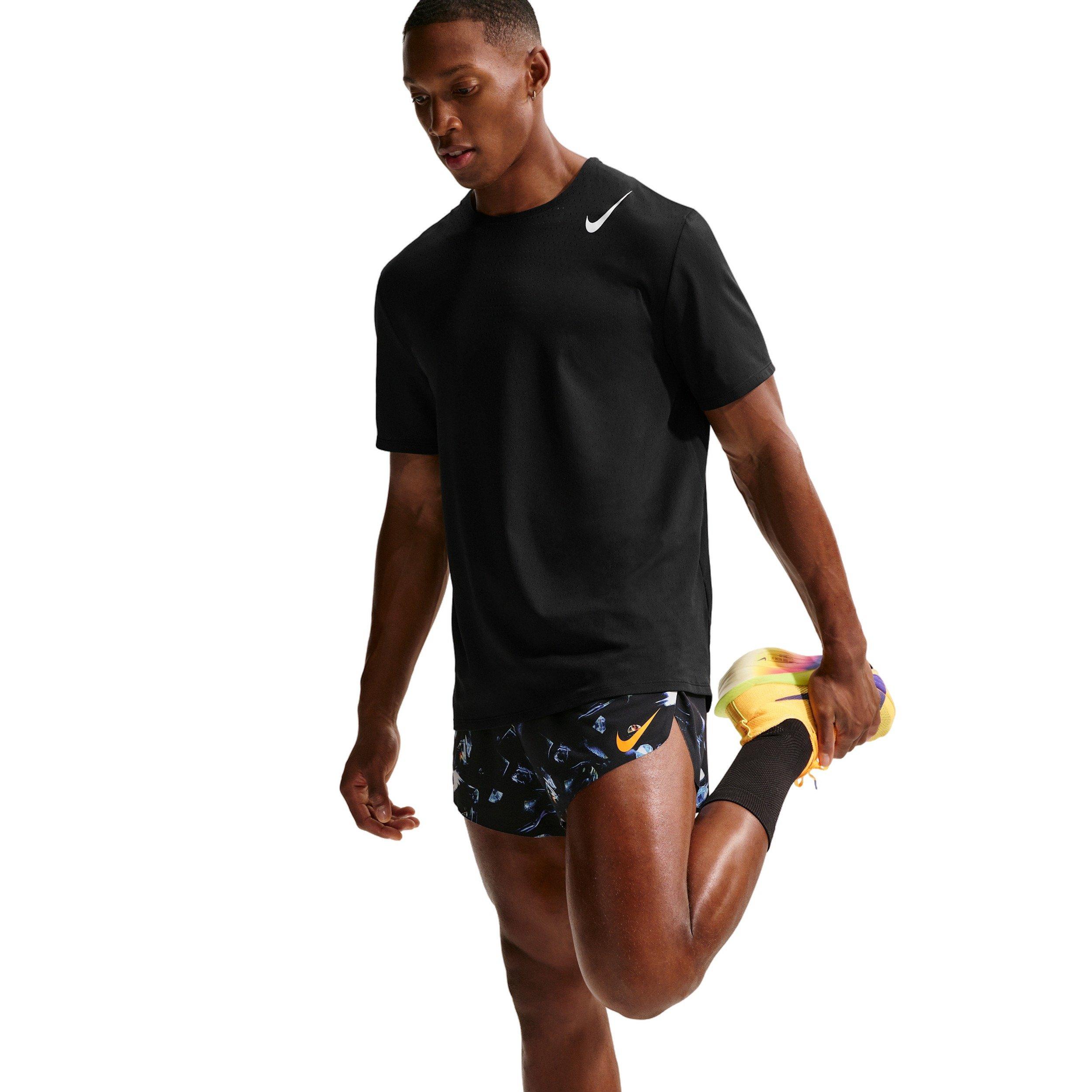 Nike Men's AeroSwift Dri-FIT 2" AOP Shorts -Black - BLACK Thumbnail View 4