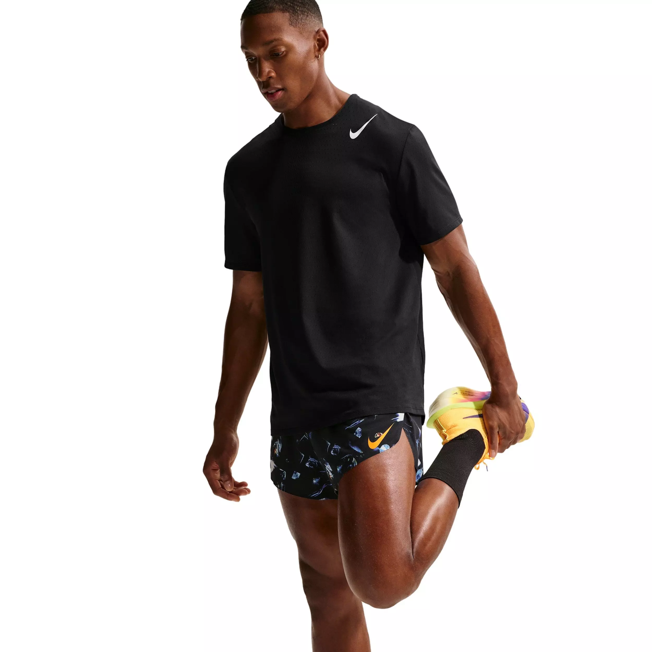 Nike Men's AeroSwift Dri-FIT 2" AOP Shorts -Black - BLACK