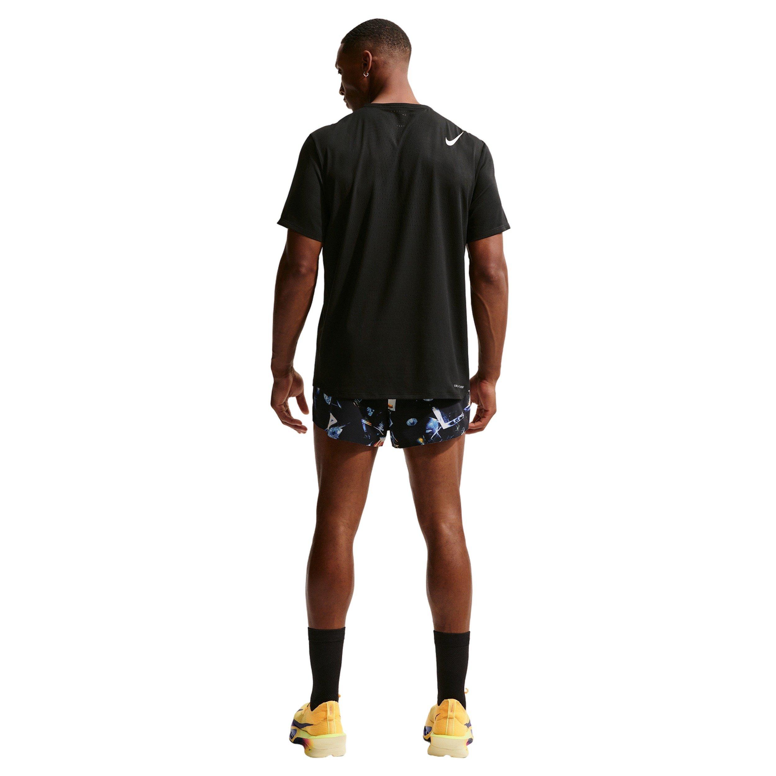 Nike Men's AeroSwift Dri-FIT 2" AOP Shorts - Black - BLACK Thumbnail View 5