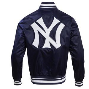Pro Standard Men's MLB New York Yankees Retro Classic Rib Satin Jacket -Navy