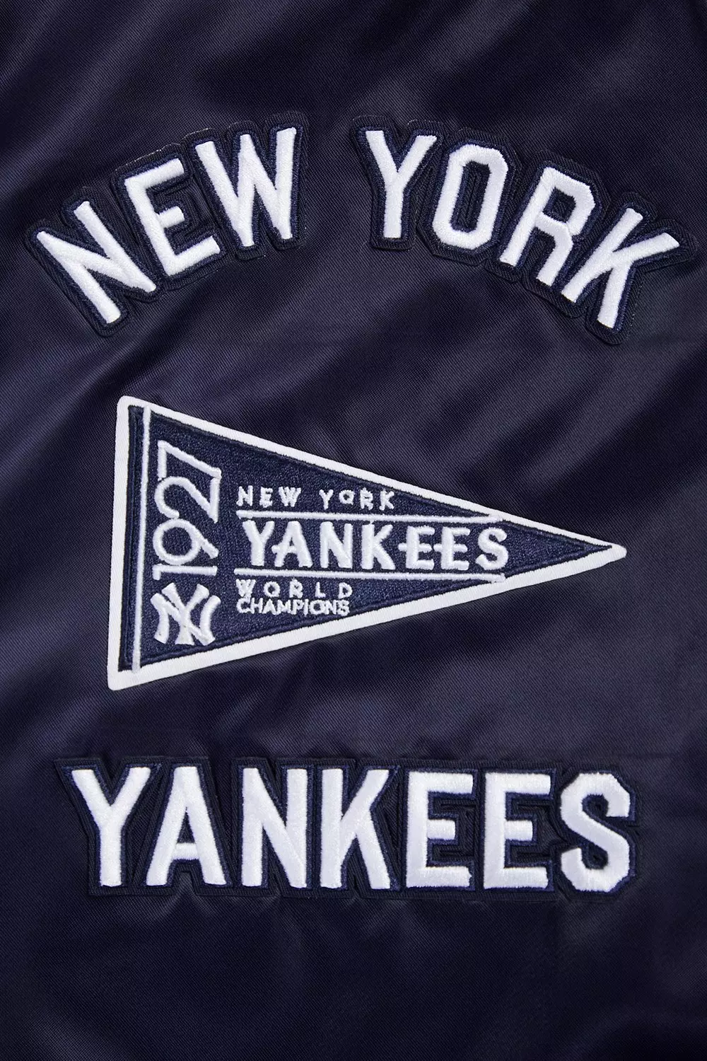 Pro Standard Men's MLB New York Yankees Retro Classic Rib Satin Jacket -Navy - NAVY