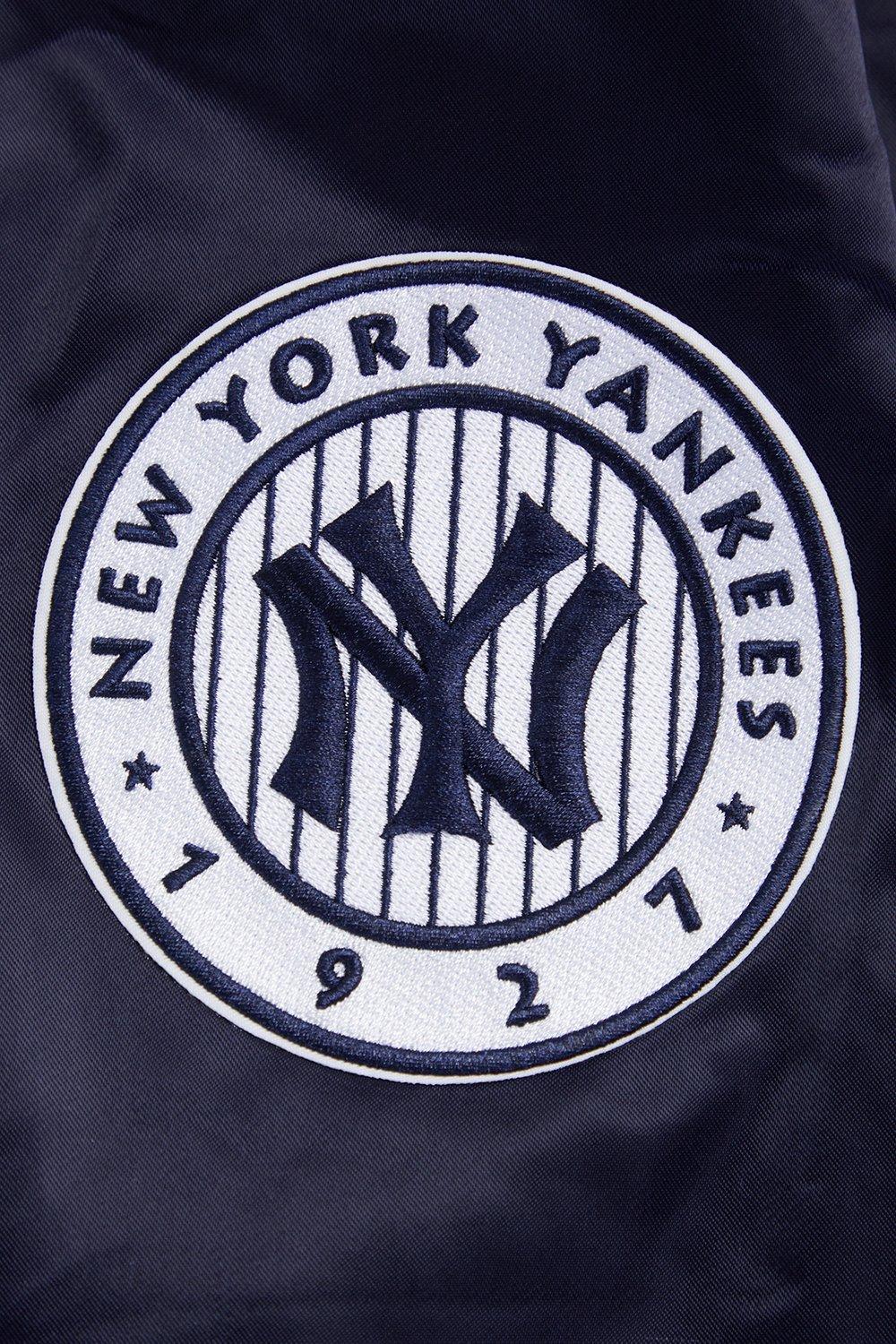 Pro Standard Men's MLB New York Yankees Retro Classic Rib Satin Jacket - Navy - NAVY Thumbnail View 7