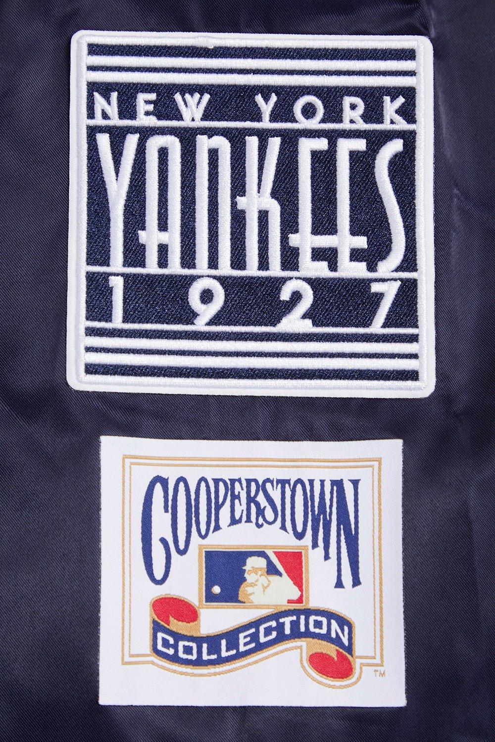 Pro Standard Men's MLB New York Yankees Retro Classic Rib Satin Jacket -Navy - NAVY Thumbnail View 8