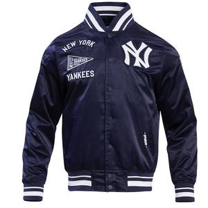 Pro Standard Men's MLB New York Yankees Retro Classic Rib Satin Jacket -Navy