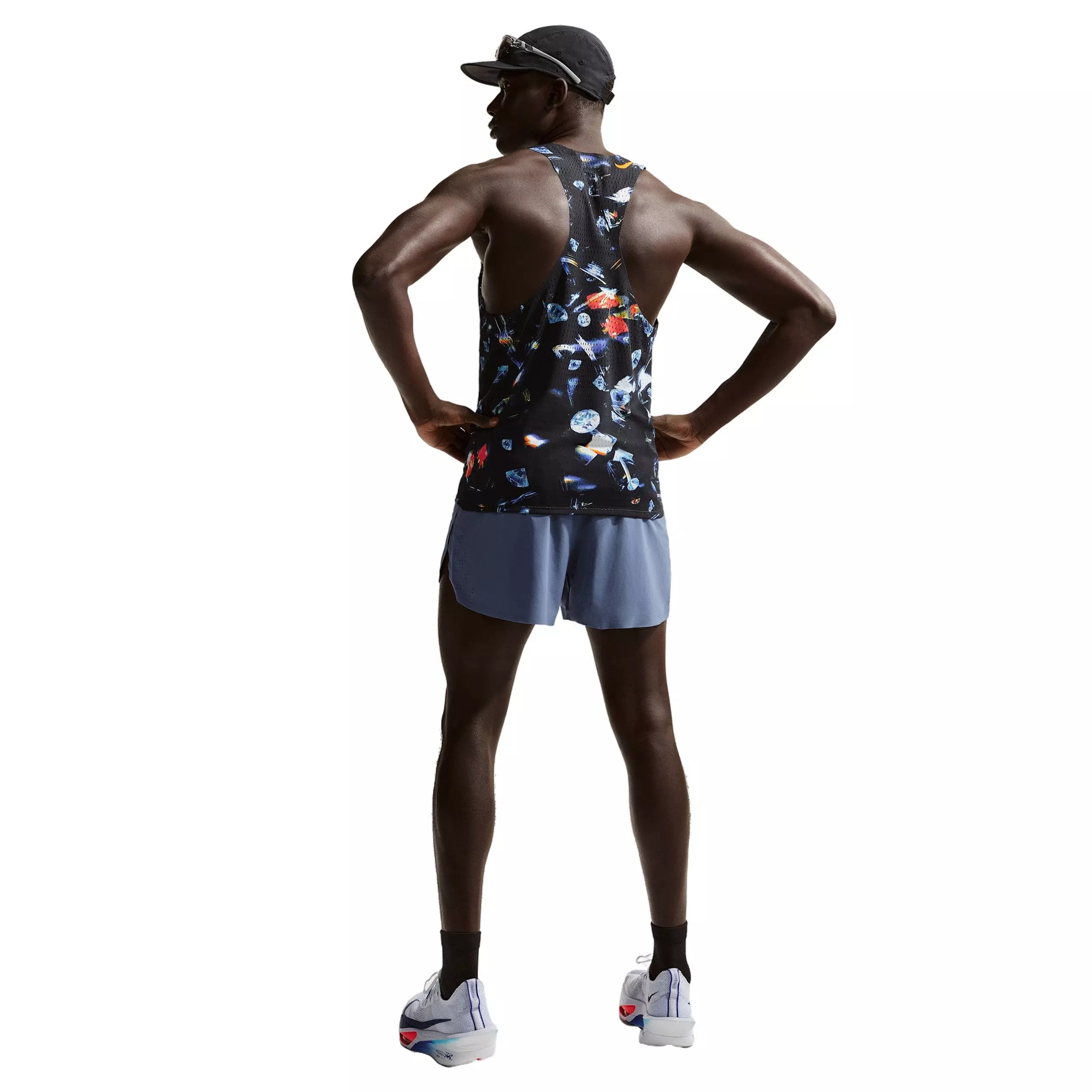 Nike Men's AeroSwift Dri-FIT ADV AOP Running Singlet -Black - BLACK
