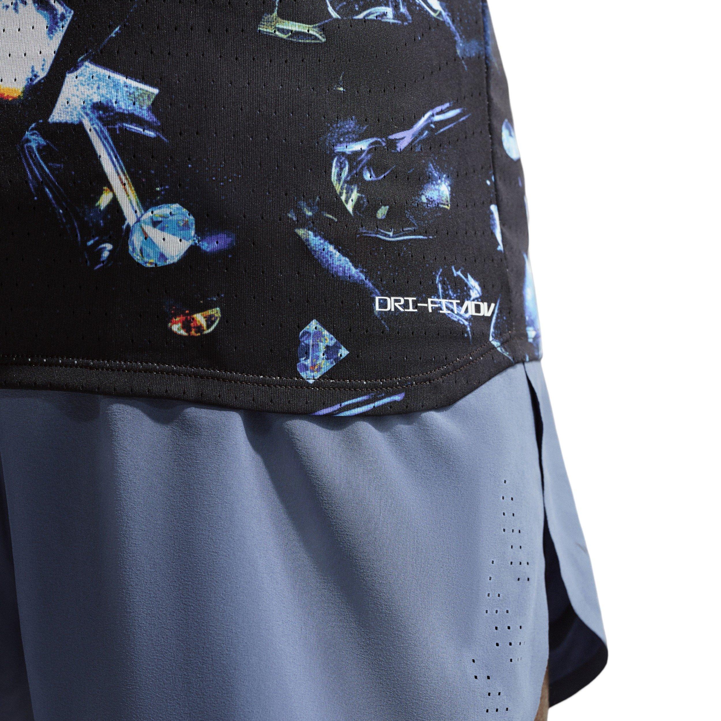 Nike Men's AeroSwift Dri-FIT ADV AOP Running Singlet -Black - BLACK Thumbnail View 6