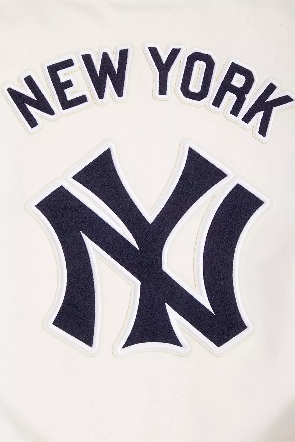 Pro Standard Men's MLB New York Yankees Retro Classic Rib Wool Varsity Jacket -Eggshell/Navy - EGGSHELL/NAVY