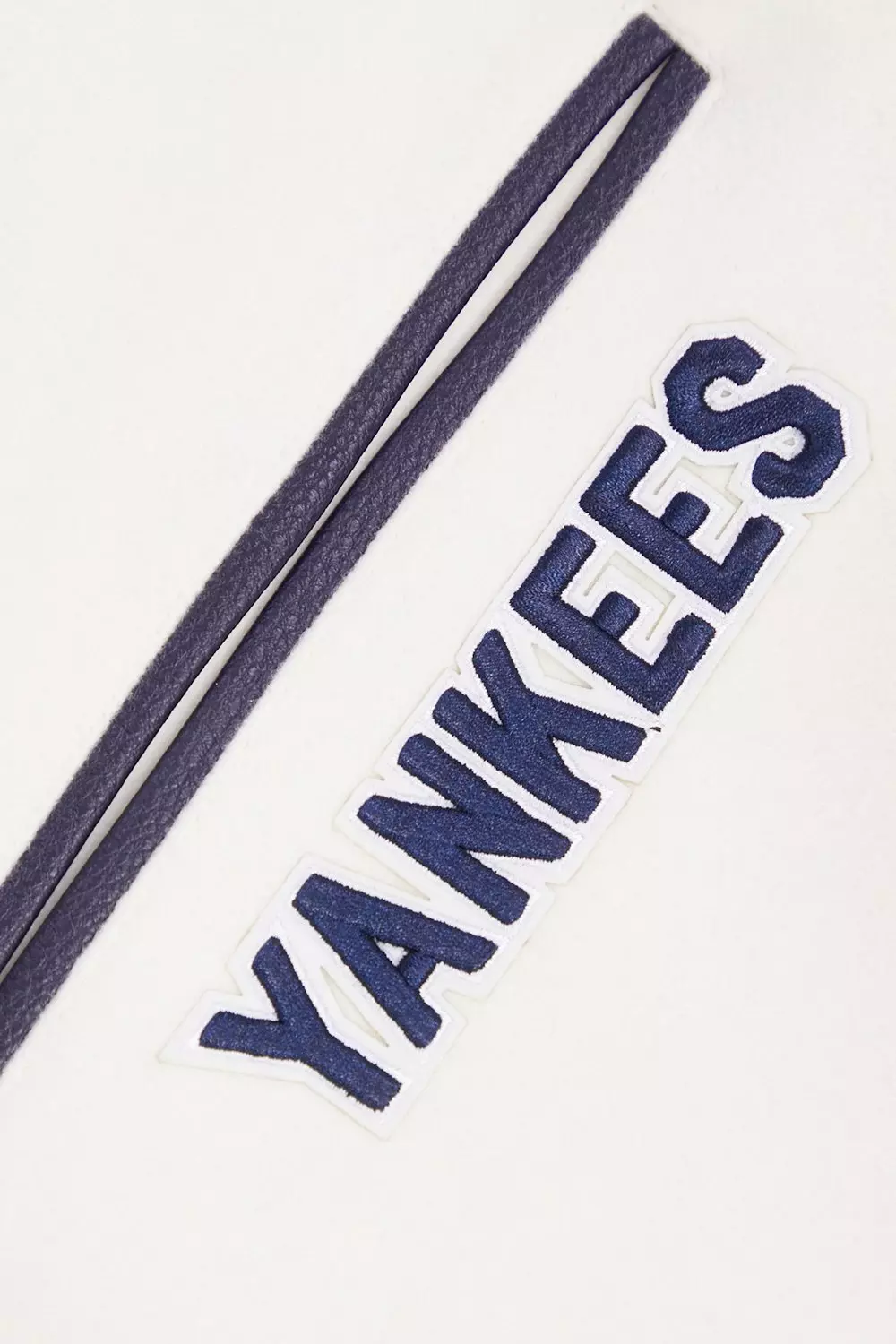 Pro Standard Men's MLB New York Yankees Retro Classic Rib Wool Varsity Jacket - Eggshell/Navy - EGGSHELL/NAVY