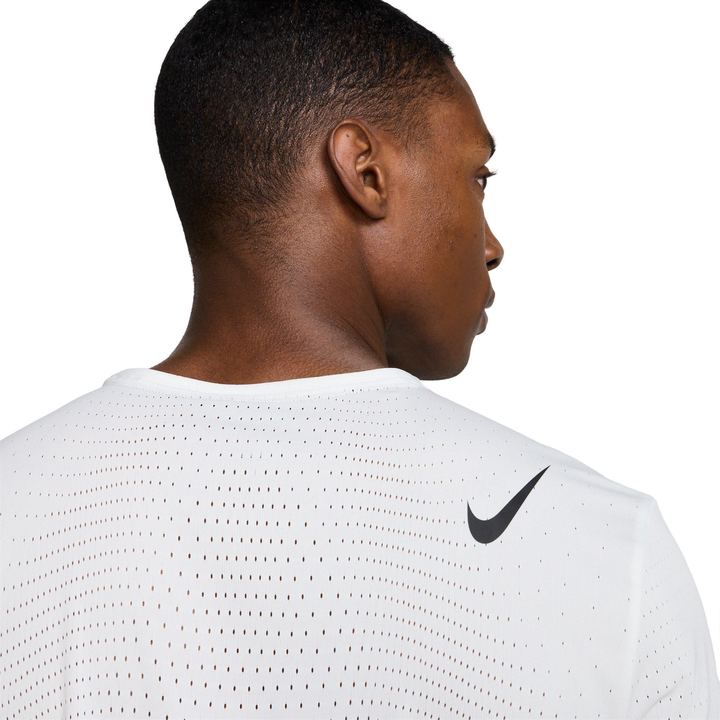 Nike Men's AeroSwift Dri-FIT ADV Short-Sleeve Running Top - White - WHITE Thumbnail View 4