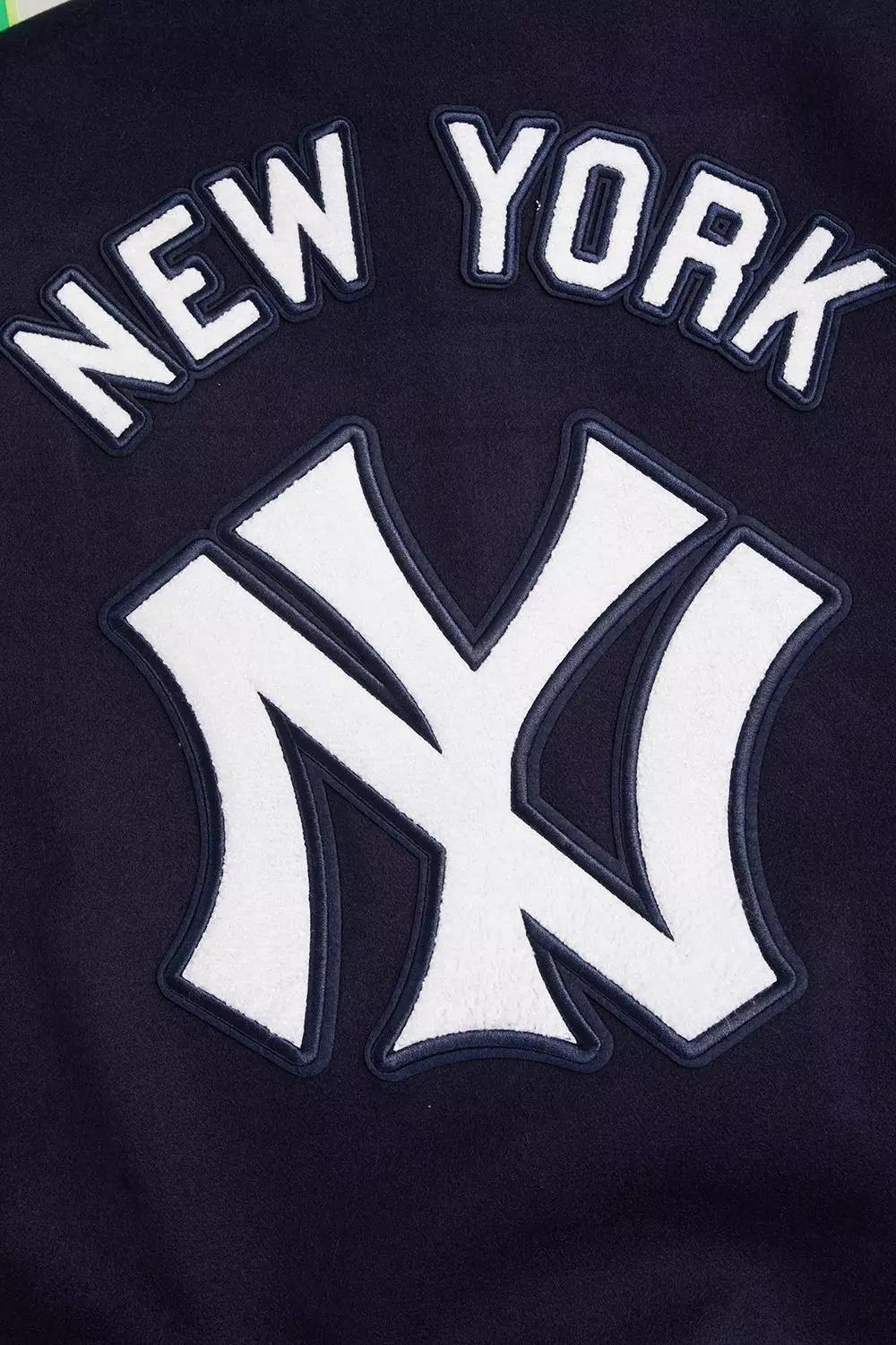 Pro Standard Men's MLB New York Yankees Retro Classic Rib Wool Varsity Jacket -Navy/White - NAVY/WHITE