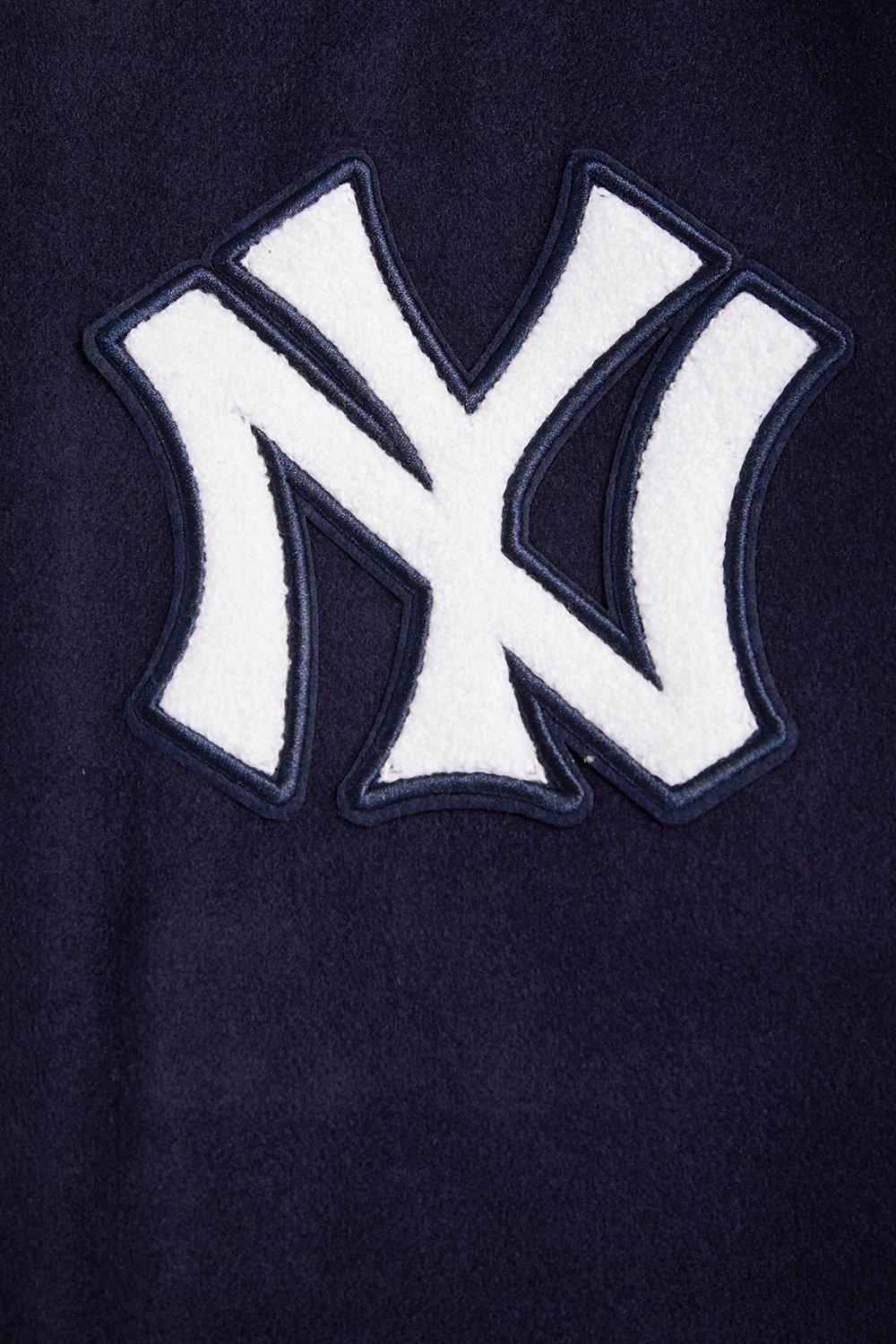 Pro Standard Men's MLB New York Yankees Retro Classic Rib Wool Varsity Jacket -Navy/White - NAVY/WHITE Thumbnail View 8