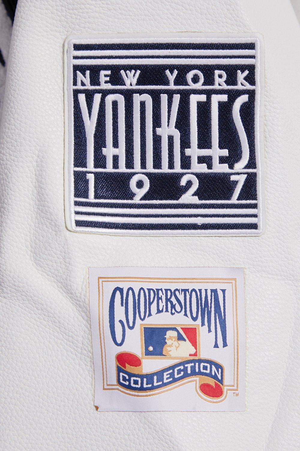 Pro Standard Men's MLB New York Yankees Retro Classic Rib Wool Varsity Jacket - Navy/White - NAVY/WHITE Thumbnail View 10