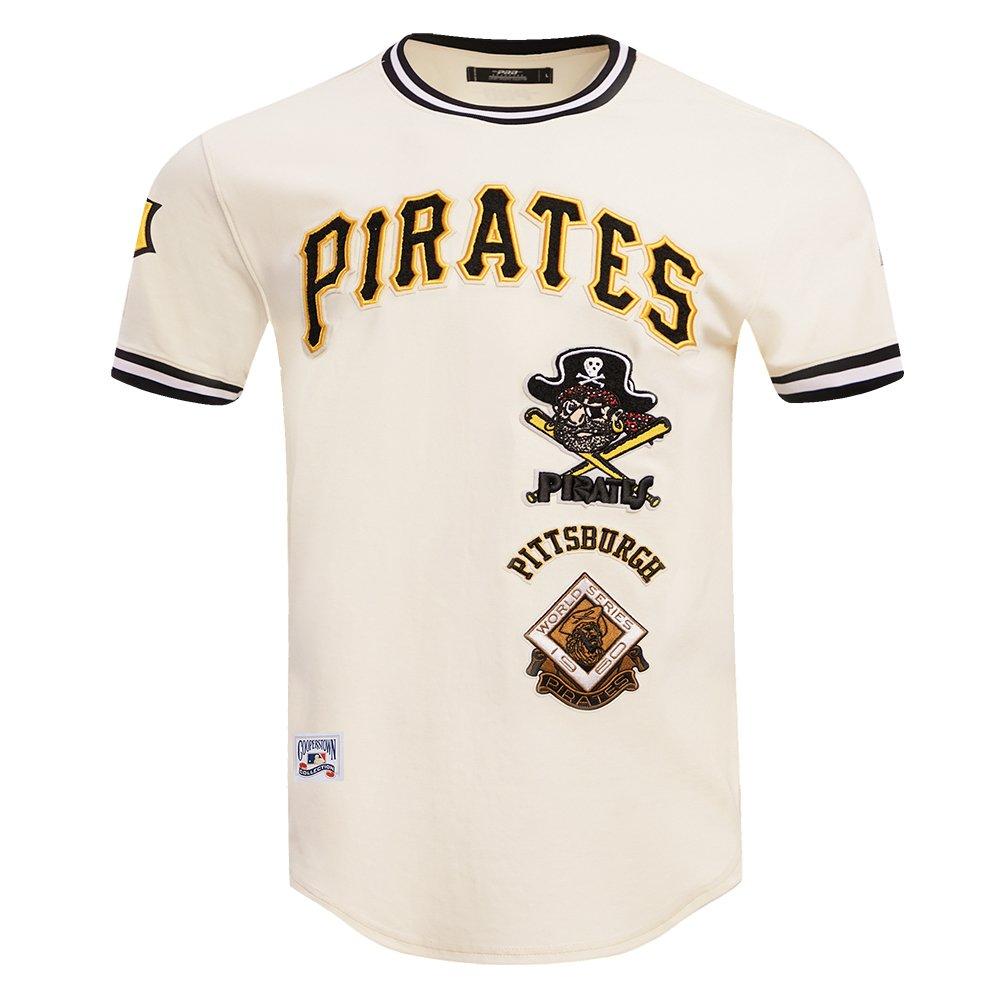 Pro Standard Men's MLB Pittsburgh Pirates Retro Classic Double Knit Tee - Eggshell/Black - EGGSHELL/BLACK Thumbnail View 1