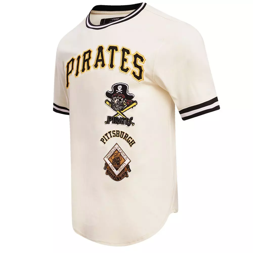 Pro Standard Men's MLB Pittsburgh Pirates Retro Classic Double Knit Tee - Eggshell/Black - EGGSHELL/BLACK