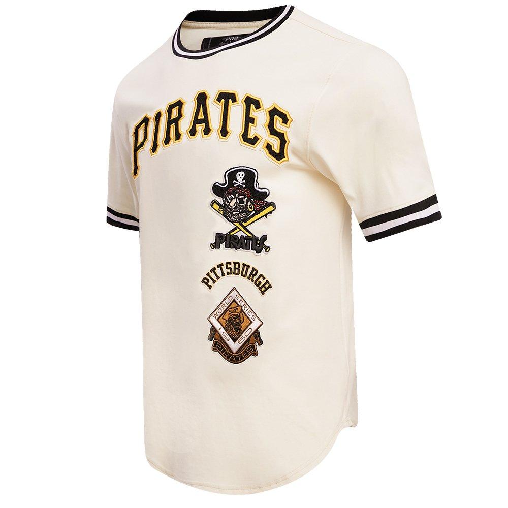 Pro Standard Men's MLB Pittsburgh Pirates Retro Classic Double Knit Tee -Eggshell/Black - EGGSHELL/BLACK Thumbnail View 3