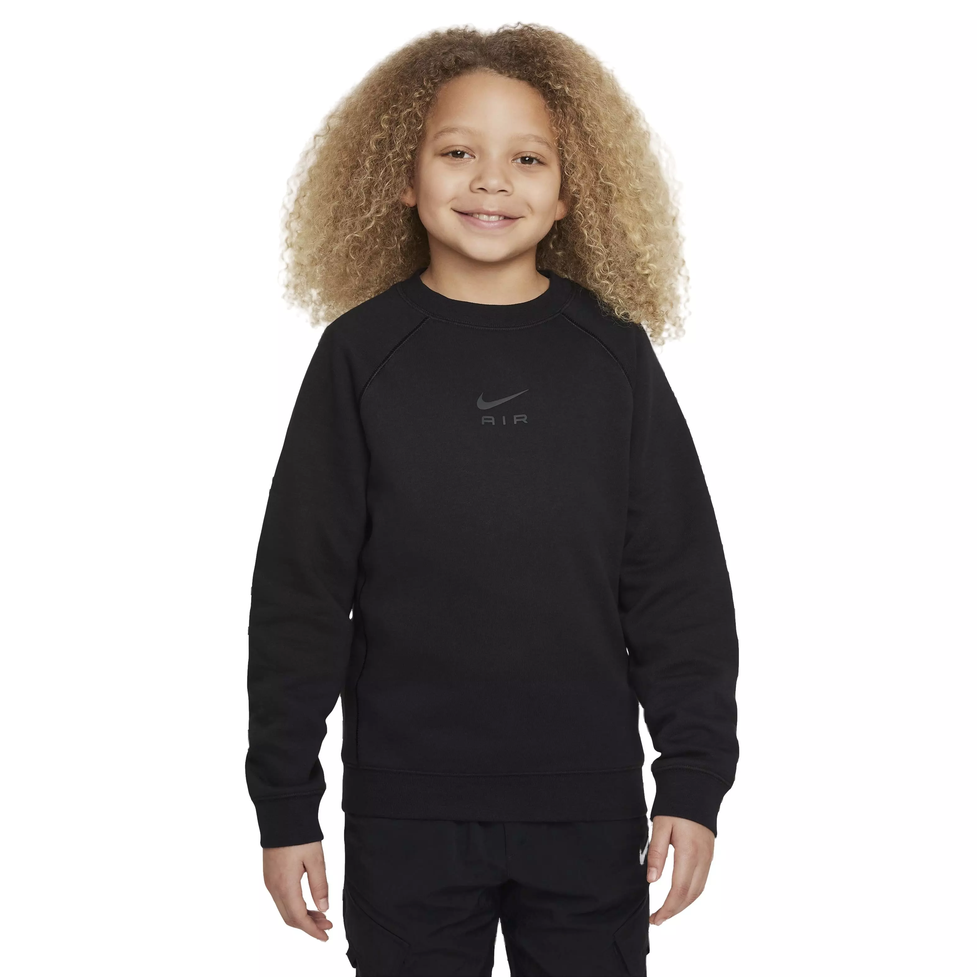 Nike Big Kids' Air Crew Sweatshirt - Black - BLACK