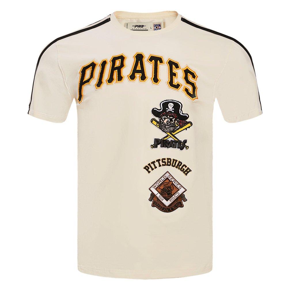 Pro Standard Men's MLB Pittsburgh Pirates Retro Classic Single Jersey Striped Tee -Eggshell/Black - EGGSHELL/BLACK Thumbnail View 1
