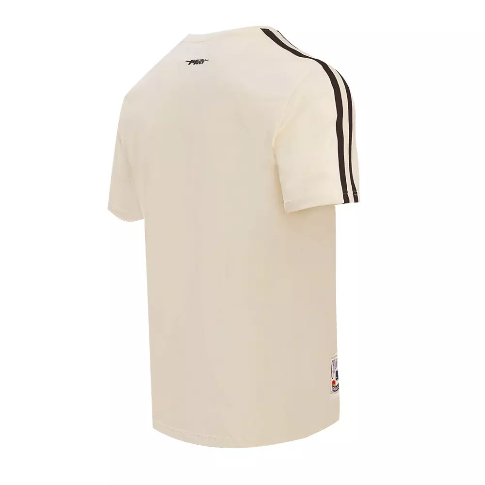 Pro Standard Men's MLB Pittsburgh Pirates Retro Classic Single Jersey Striped Tee - Eggshell/Black - EGGSHELL/BLACK