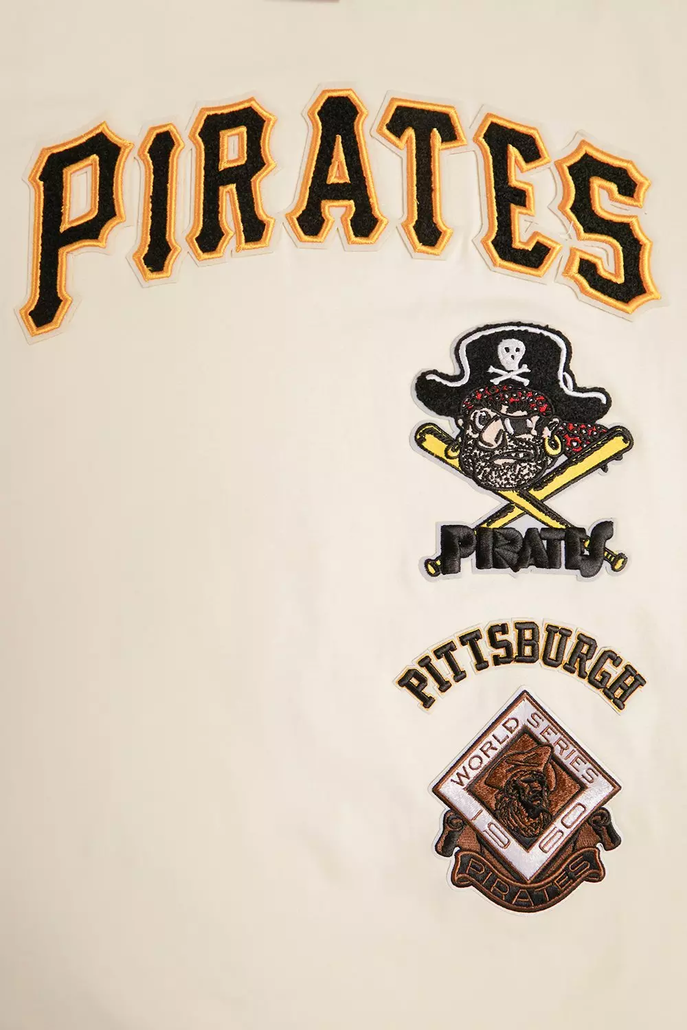 Pro Standard Men's MLB Pittsburgh Pirates Retro Classic Single Jersey Striped Tee -Eggshell/Black - EGGSHELL/BLACK