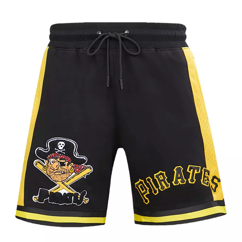 Pro Standard Men's MLB Pittsburgh Pirates Retro Classic Double-Knit 2.0 Shorts -Black/Yellow - BLACK/YELLOW