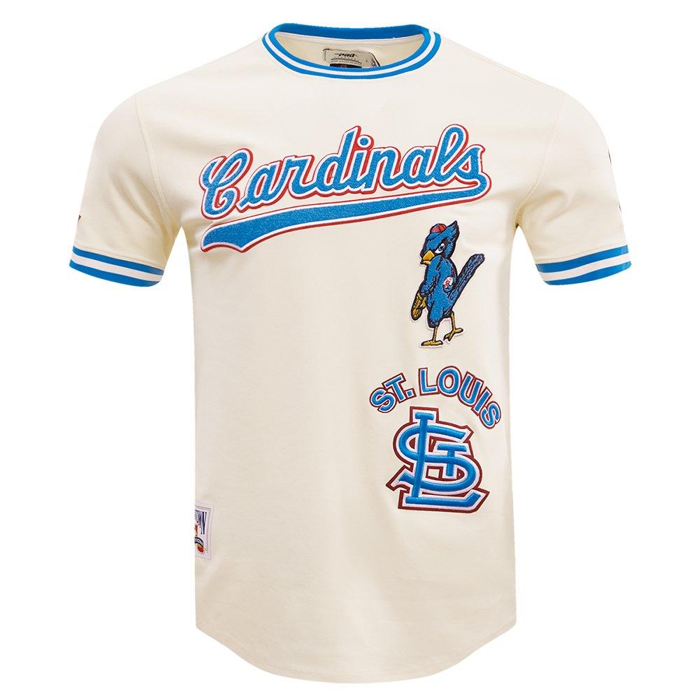 Pro Standard Men's MLB St. Louis Cardinals Retro Classic Double Knit Tee -Eggshell/Blue - EGGSHELL/BLUE Thumbnail View 1