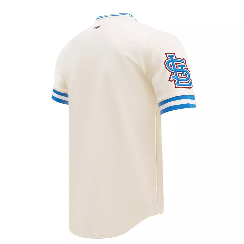 Pro Standard Men's MLB St. Louis Cardinals Retro Classic Double Knit Tee - Eggshell/Blue - EGGSHELL/BLUE