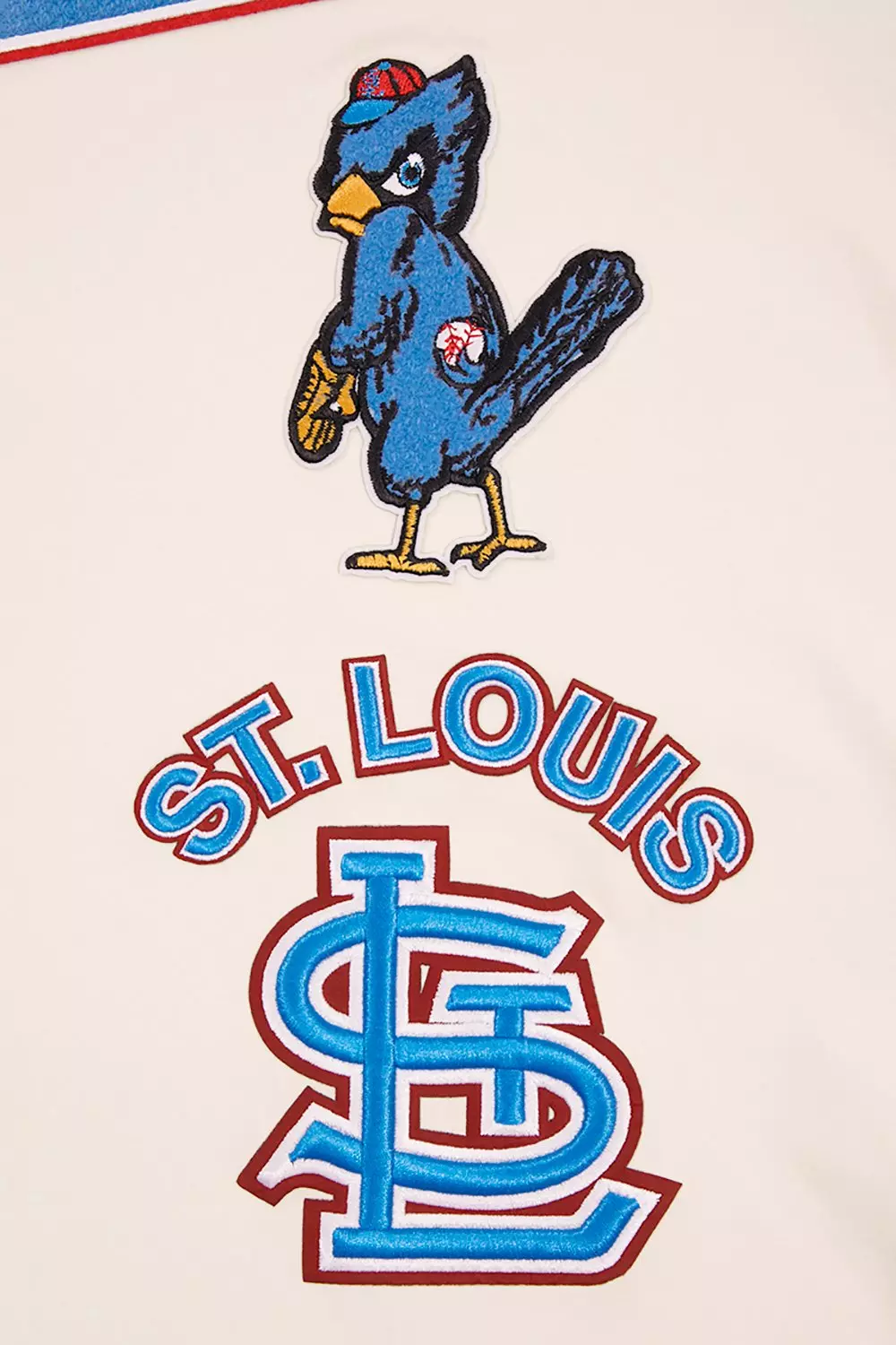 Pro Standard Men's MLB St. Louis Cardinals Retro Classic Double Knit Tee -Eggshell/Blue - EGGSHELL/BLUE