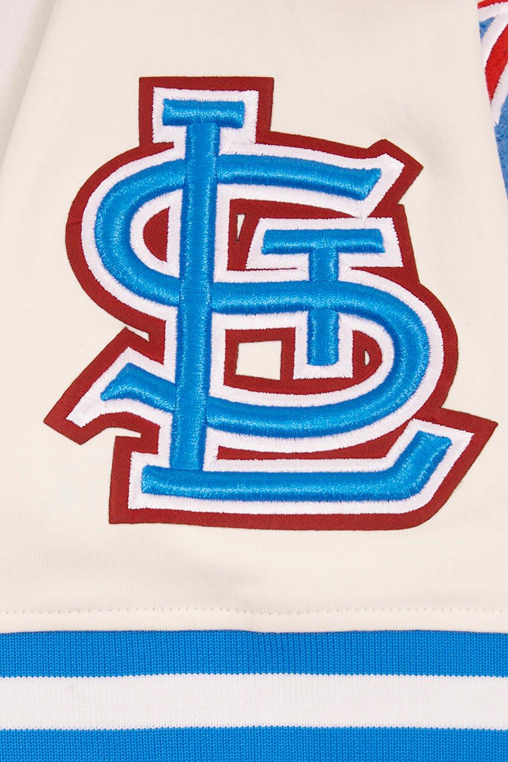 Pro Standard Men's MLB St. Louis Cardinals Retro Classic Double Knit Tee -Eggshell/Blue - EGGSHELL/BLUE Thumbnail View 9
