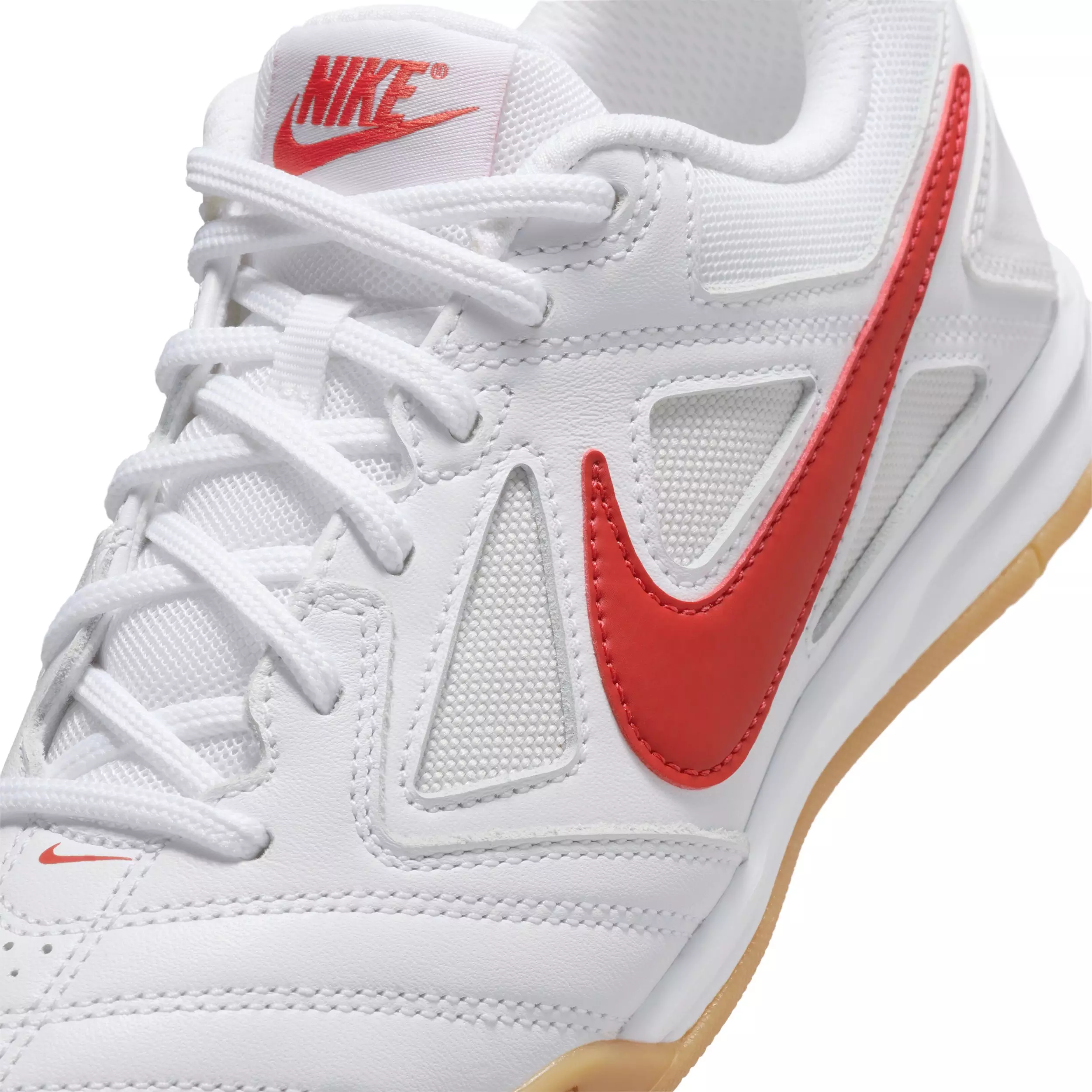 Nike Gato "White/Gum Yellow/University Red" Grade School Boys' Shoe - WHITE/GUM/RED