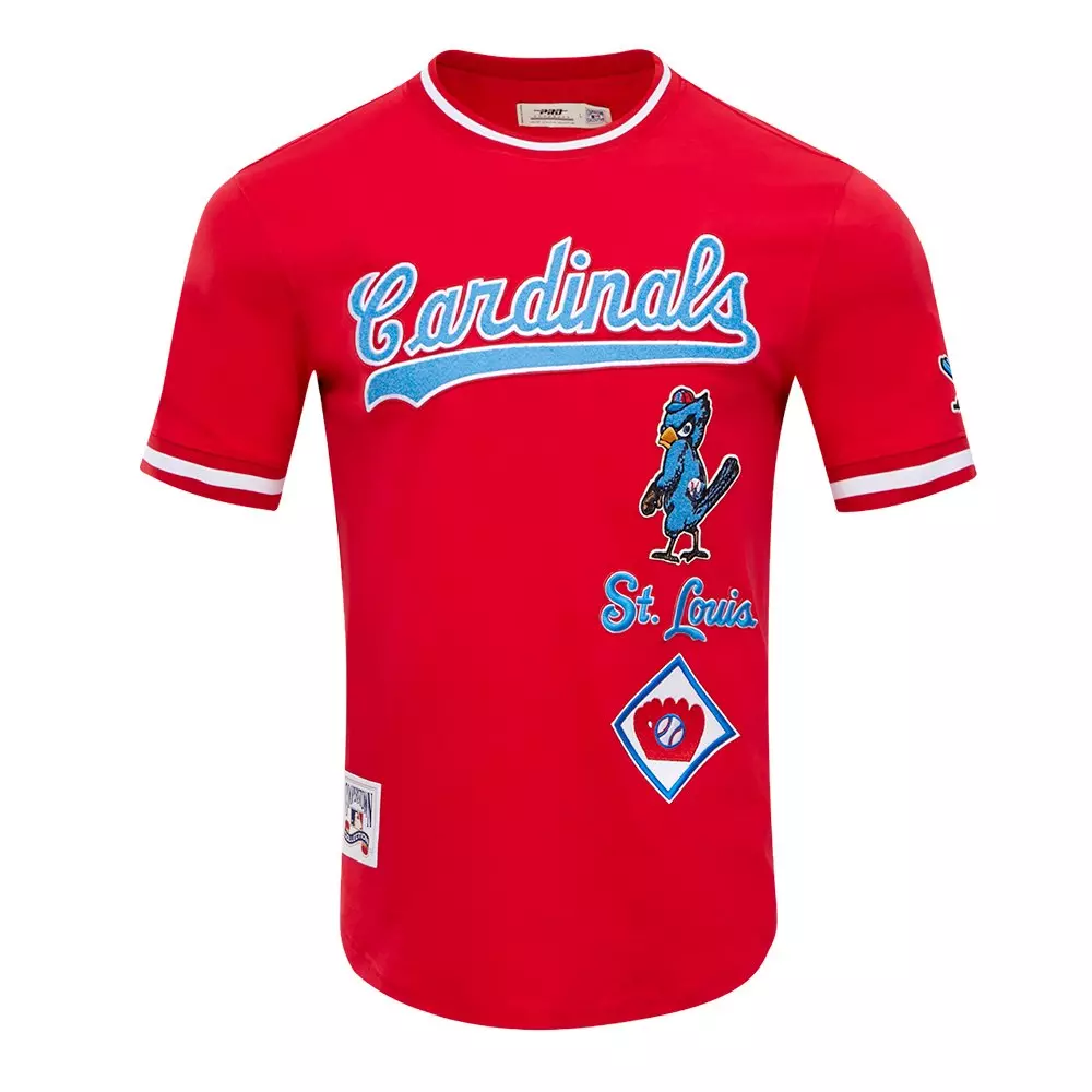Pro Standard Men's MLB St. Louis Cardinals Retro Classic Double Knit Tee -Red - RED