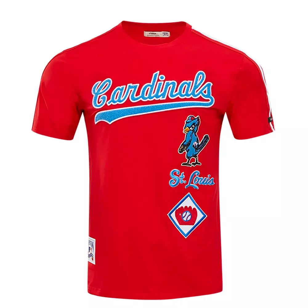 Pro Standard Men's MLB St. Louis Cardinals Retro Classic Single Jersey Striped Tee -Red - RED
