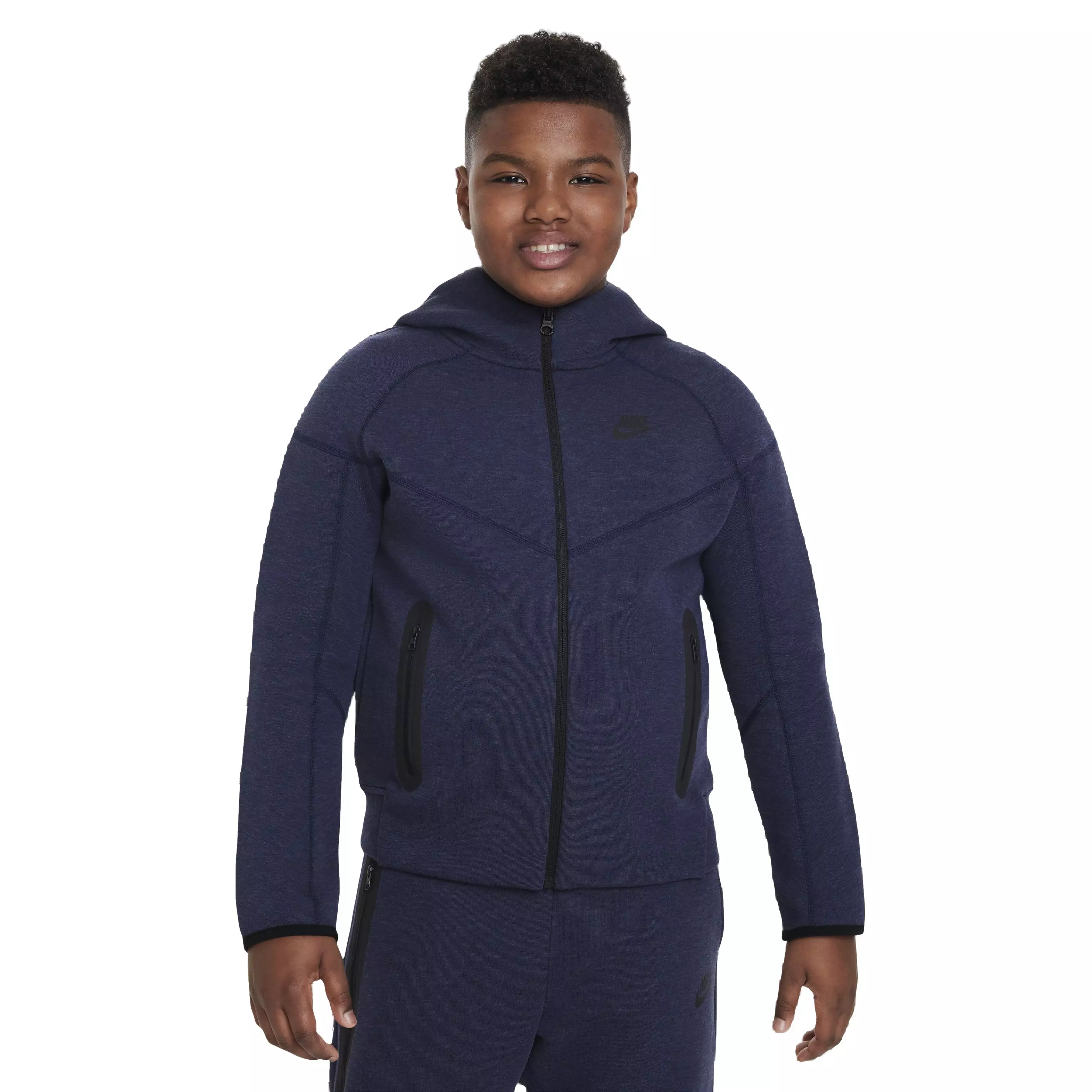 Nike Big Boys' Tech Full-Zip Hooded Jacket - Blue - BLUE