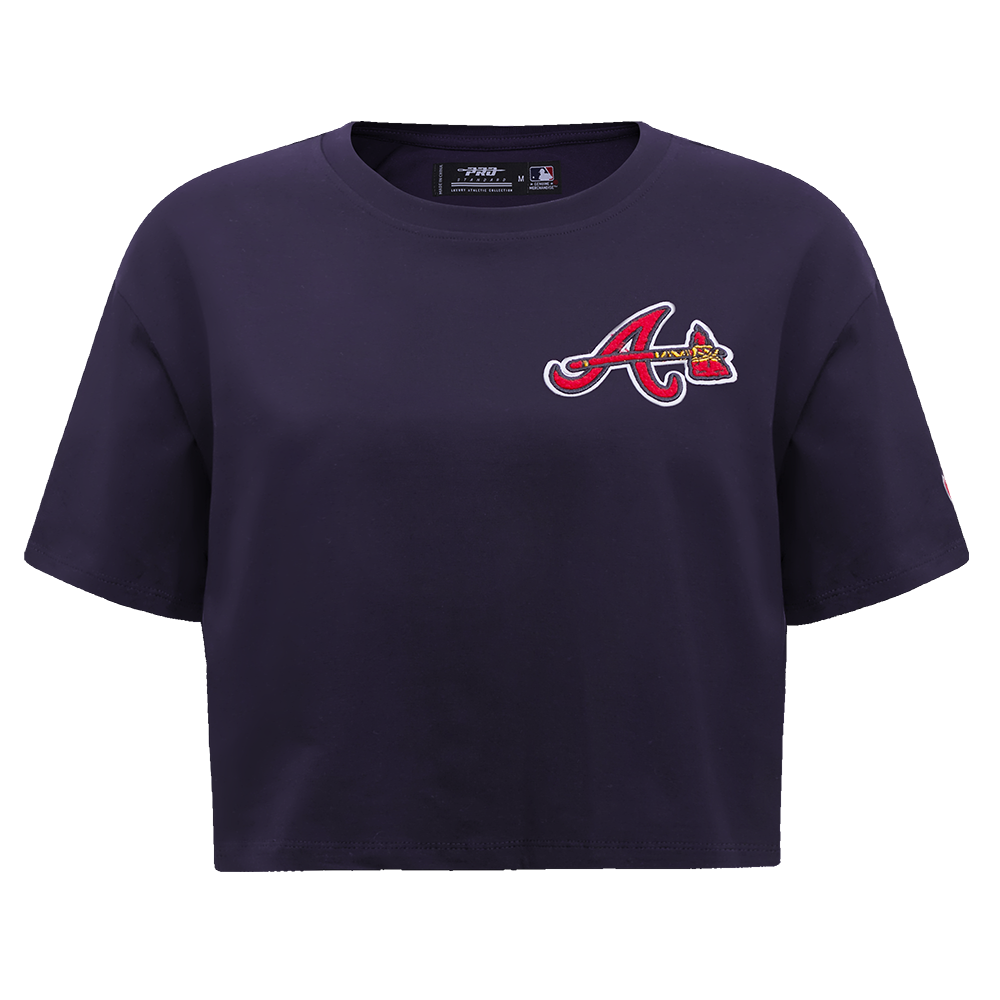 Pro Standard Women's MLB Atlanta Braves Classic Boxy Top -Navy - NAVY Thumbnail View 1