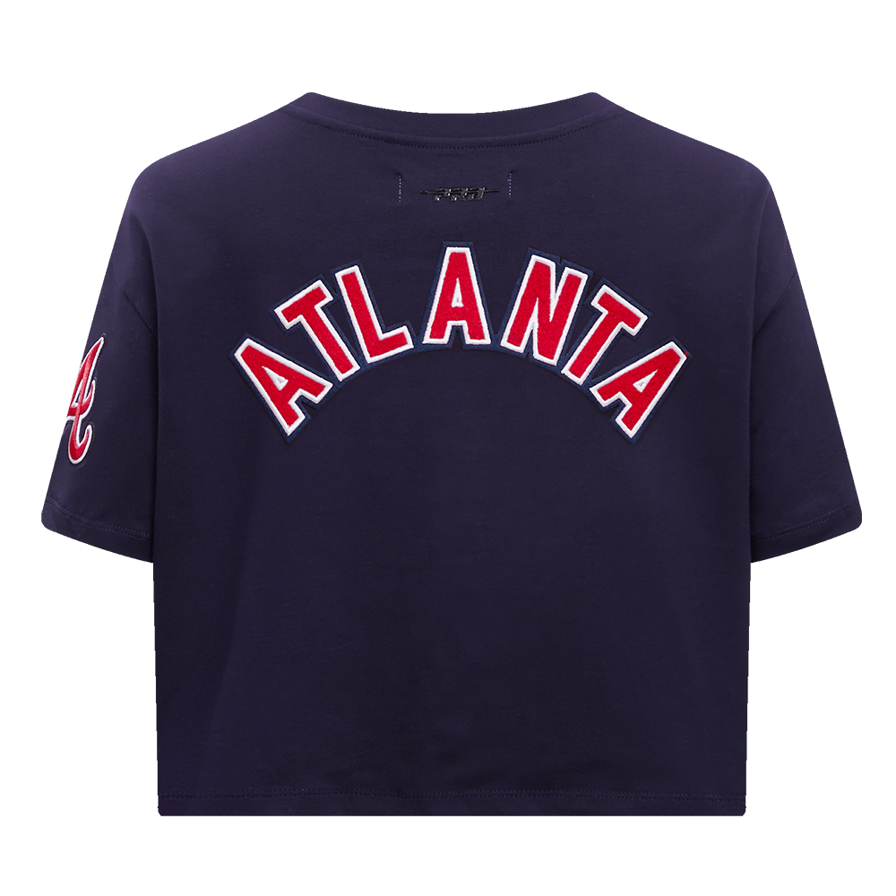 Pro Standard Women's MLB Atlanta Braves Classic Boxy Top - Navy - NAVY Thumbnail View 2
