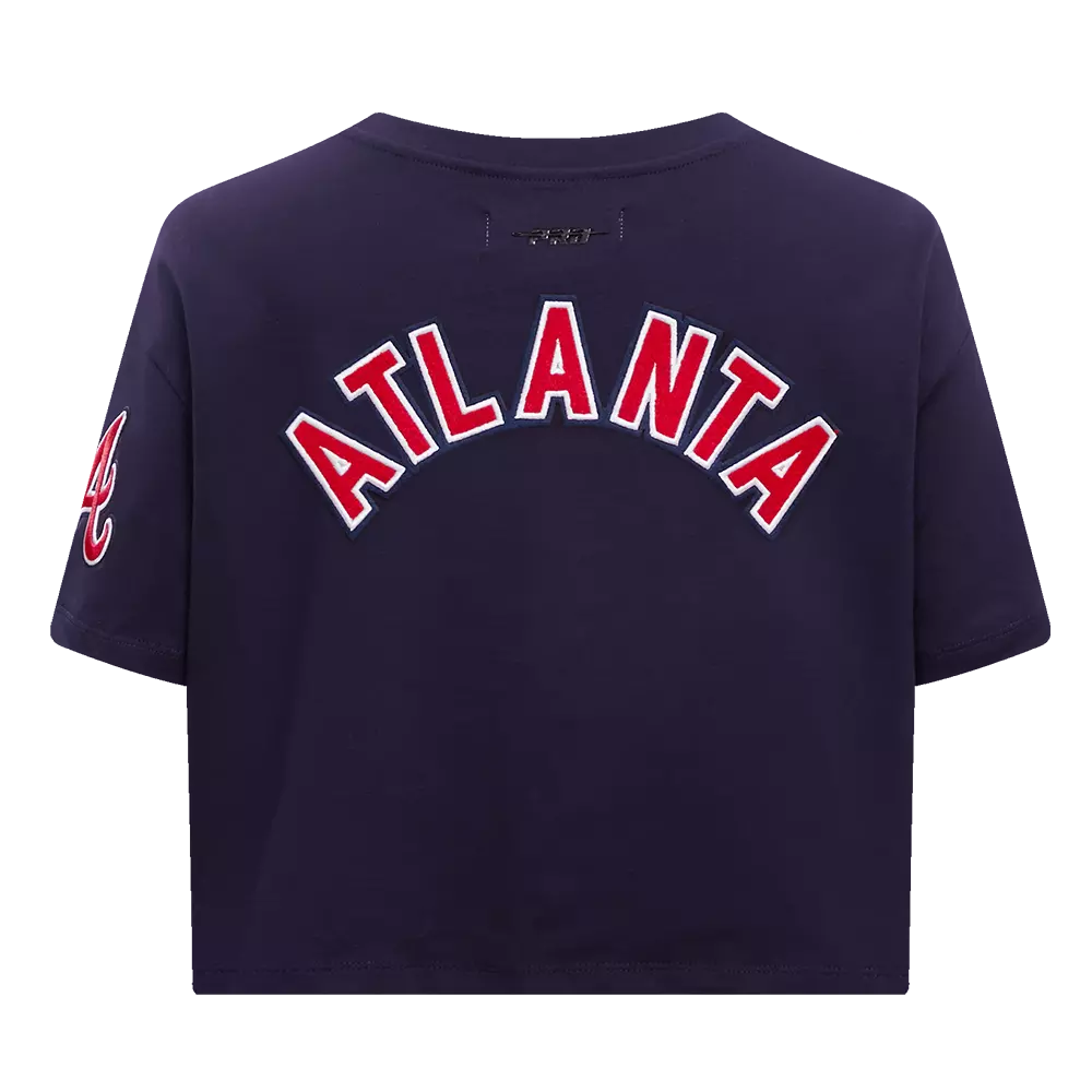 Pro Standard Women's MLB Atlanta Braves Classic Boxy Top -Navy - NAVY