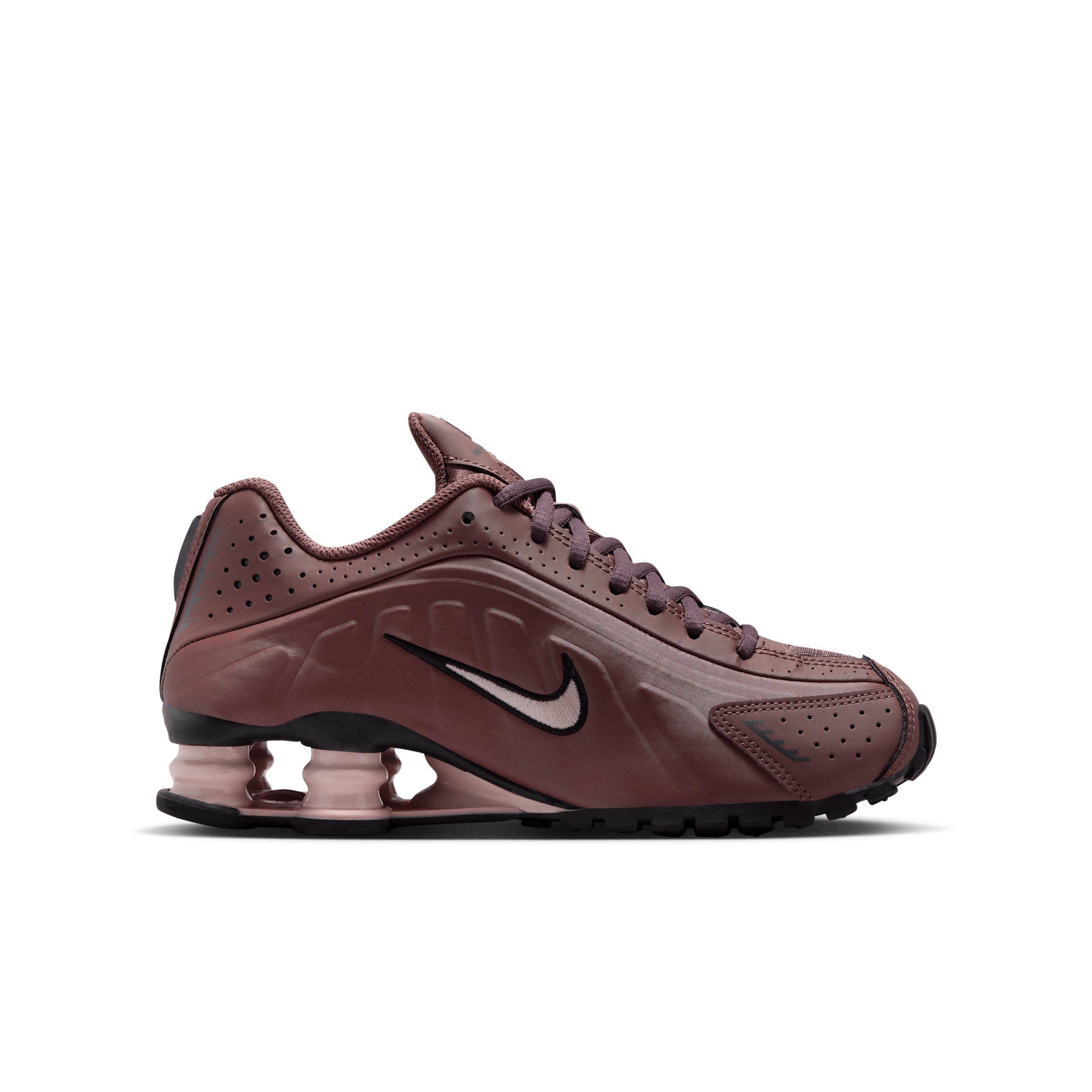 Nike Shox R4 "Tattoo/Burgundy Crush/Metallic Dark Grey/Silt Red" Grade School Boys' Shoe - TATTOO/BURGUNDY/DK GREY/RED Thumbnail View 1