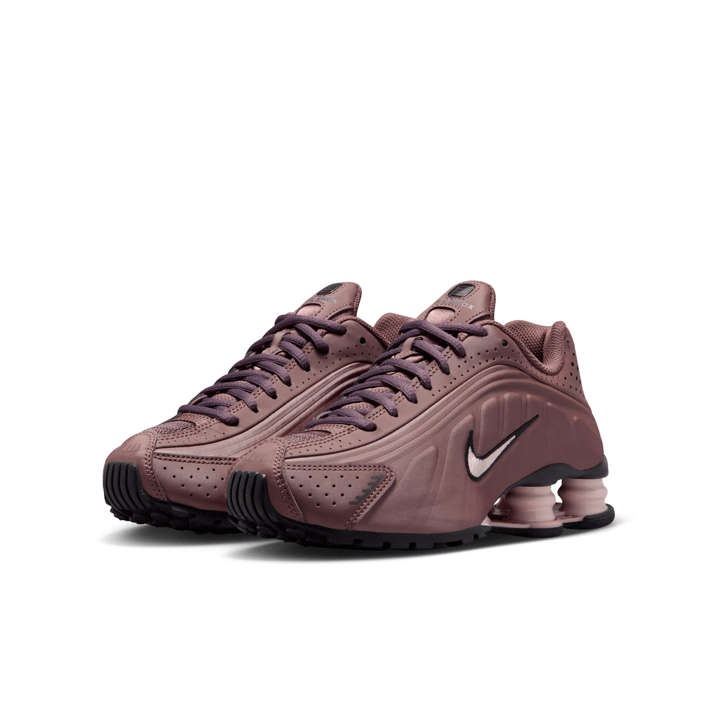 Nike Shox R4 "Tattoo/Burgundy Crush/Metallic Dark Grey/Silt Red" Grade School Boys' Shoe - TATTOO/BURGUNDY/DK GREY/RED Thumbnail View 3