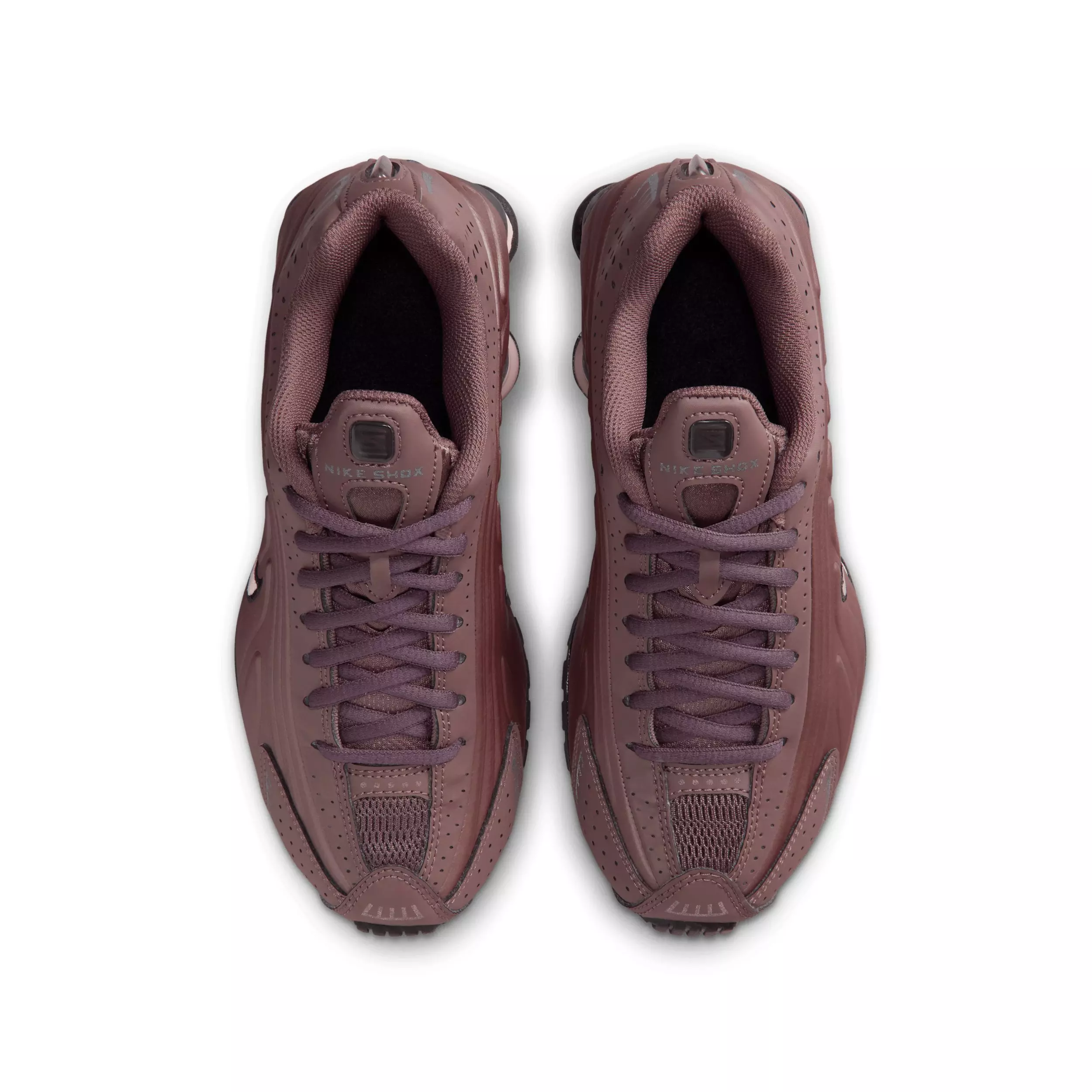 Nike Shox R4 "Tattoo/Burgundy Crush/Metallic Dark Grey/Silt Red" Grade School Boys' Shoe - TATTOO/BURGUNDY/DK GREY/RED