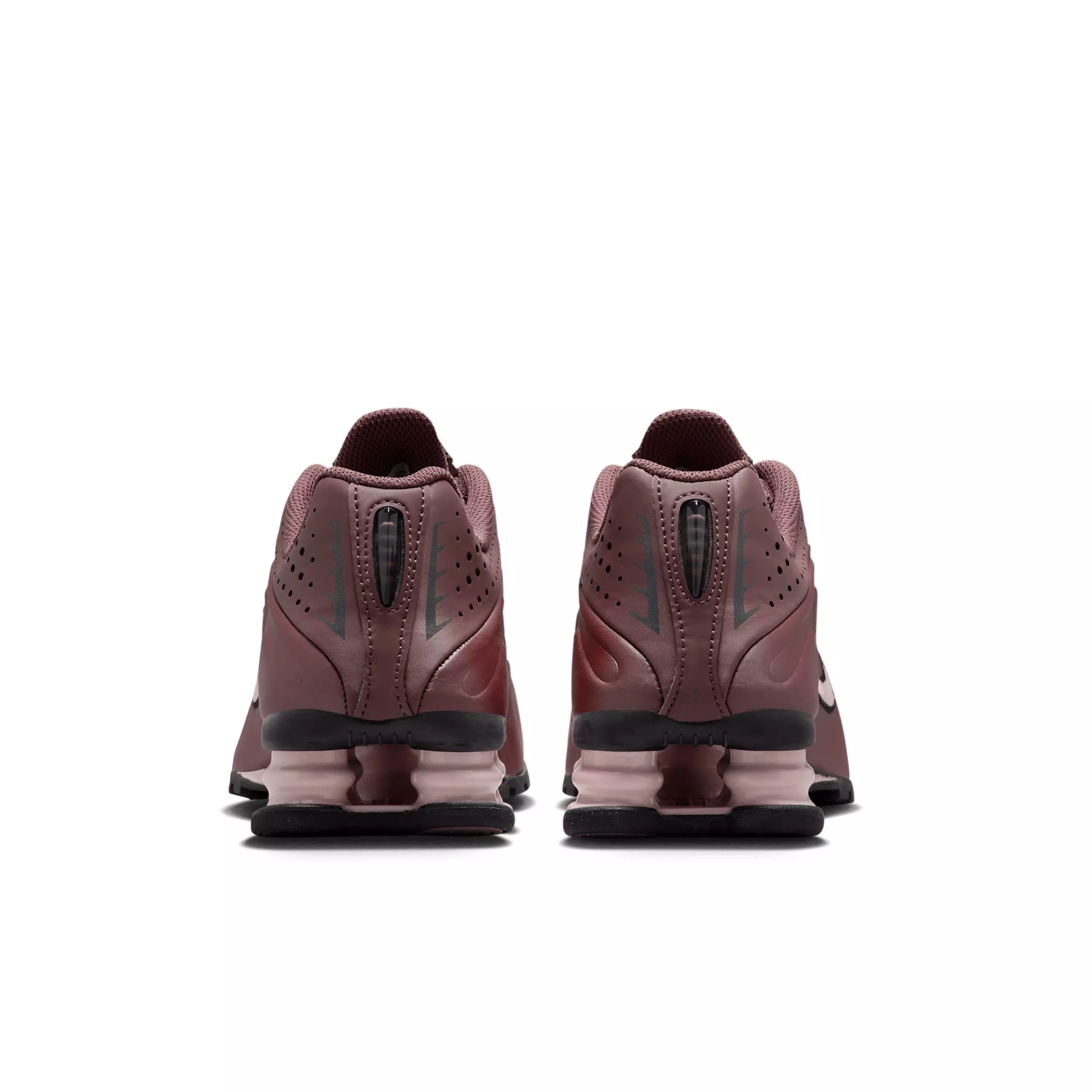 Nike Shox R4 "Tattoo/Burgundy Crush/Metallic Dark Grey/Silt Red" Grade School Boys' Shoe - TATTOO/BURGUNDY/DK GREY/RED
