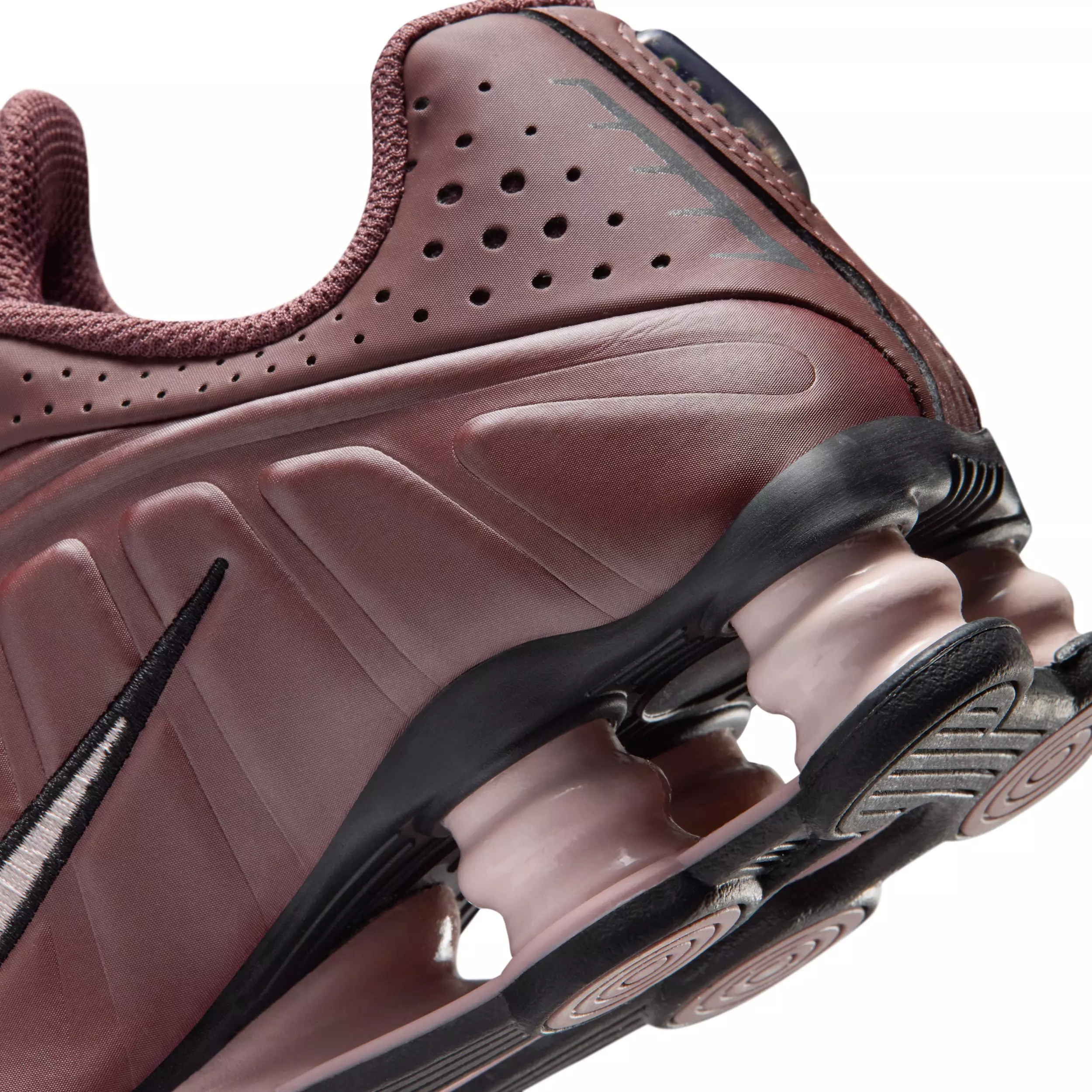 Nike Shox R4 "Tattoo/Burgundy Crush/Metallic Dark Grey/Silt Red" Grade School Boys' Shoe - TATTOO/BURGUNDY/DK GREY/RED