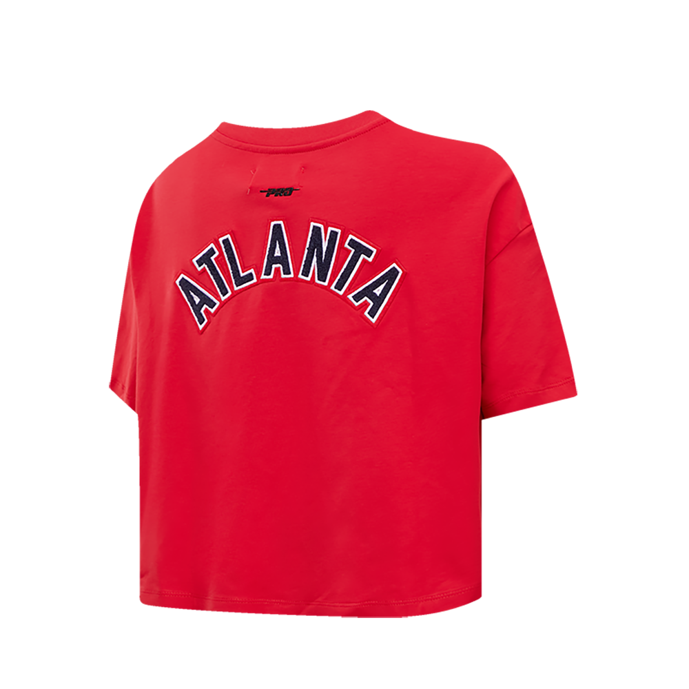 Pro Standard Women's MLB Atlanta Braves Classic Boxy Top - Red - RED Thumbnail View 4