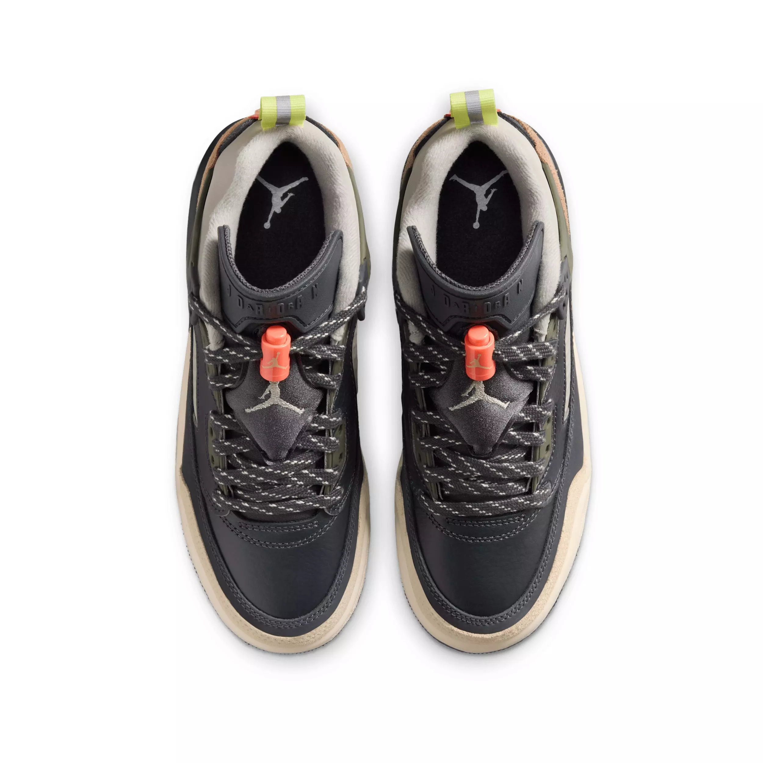Jordan Spizike Low "Anthracite/Light Wild Mango/Cargo Khaki/Spruce Fog" Grade School Boys' Shoe - ANTHRACITE/LT MANGO/KHAKI/SPRUCE